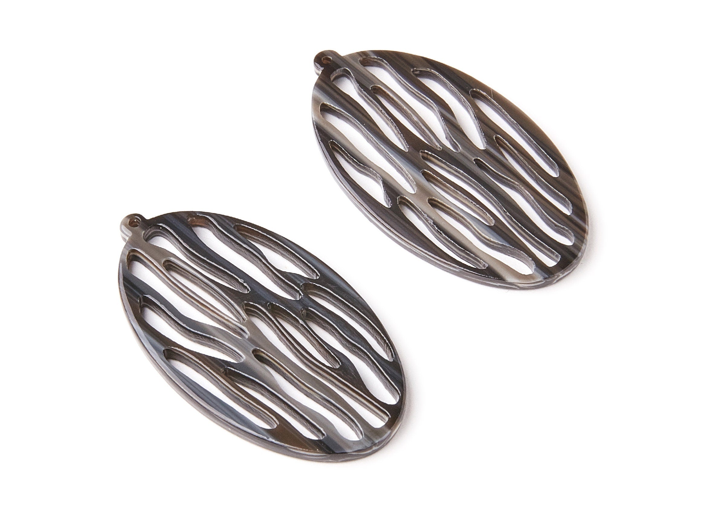 Acetate Oval Earring Charms - Acrylic Oval Pendant - Earring Findings - Jewelry Supplies - Color Code: A122 - 26.62x48.42x2.8mm - AC1238A - DOMEDBAZAAR