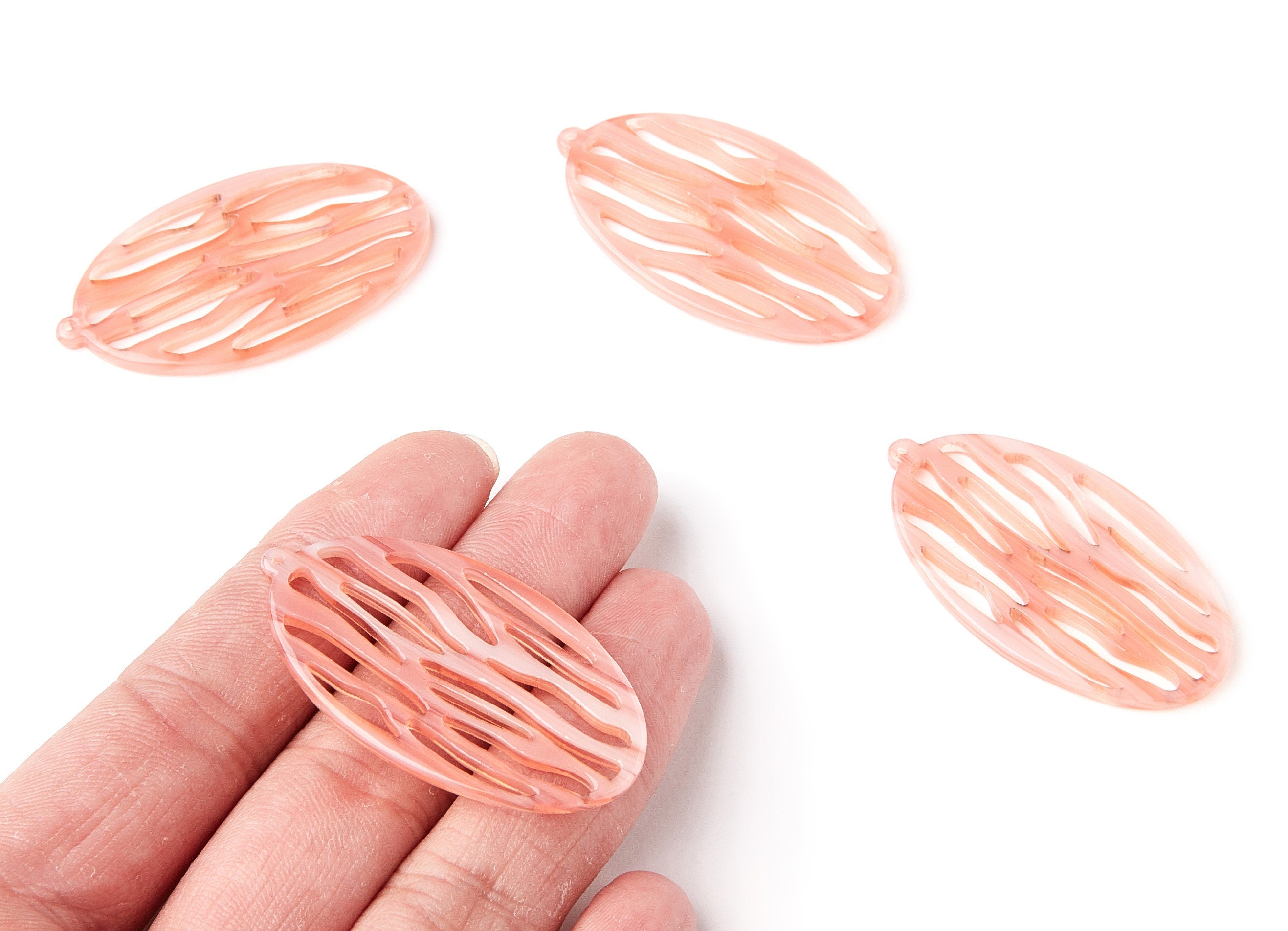 Acetate Oval Earring Charms - Acrylic Oval Pendant - Earring Findings - Jewelry Supplies - Color Code: A123 - 26.62x48.42x2.8mm - AC1238D - DOMEDBAZAAR