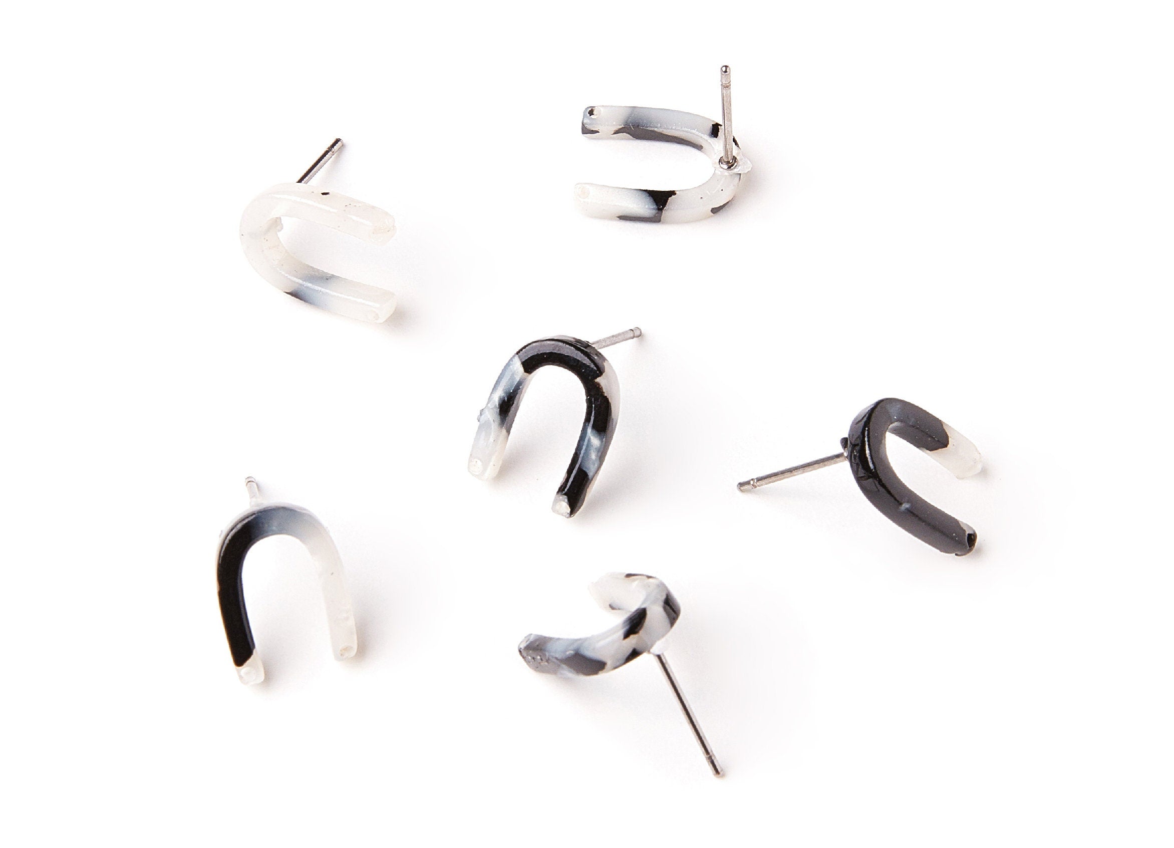 Acetate U Earring Stud - Acrylic U Earring Post - Earring Post - Jewelry Supplies - Color Code: A15 - 12.65x9.55x2.64mm - AC1227E - DOMEDBAZAAR