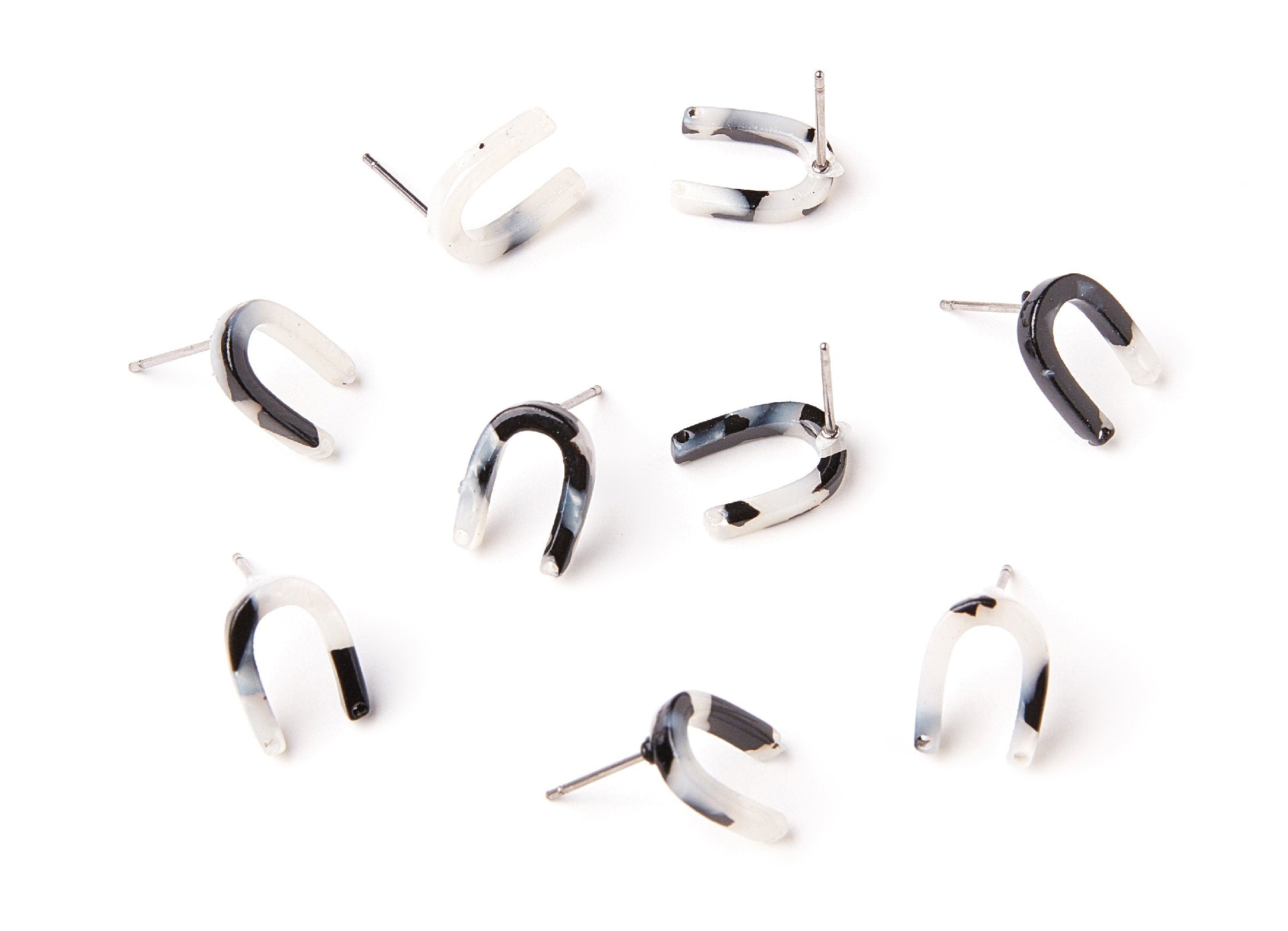 Acetate U Earring Stud - Acrylic U Earring Post - Earring Post - Jewelry Supplies - Color Code: A15 - 12.65x9.55x2.64mm - AC1227E - DOMEDBAZAAR