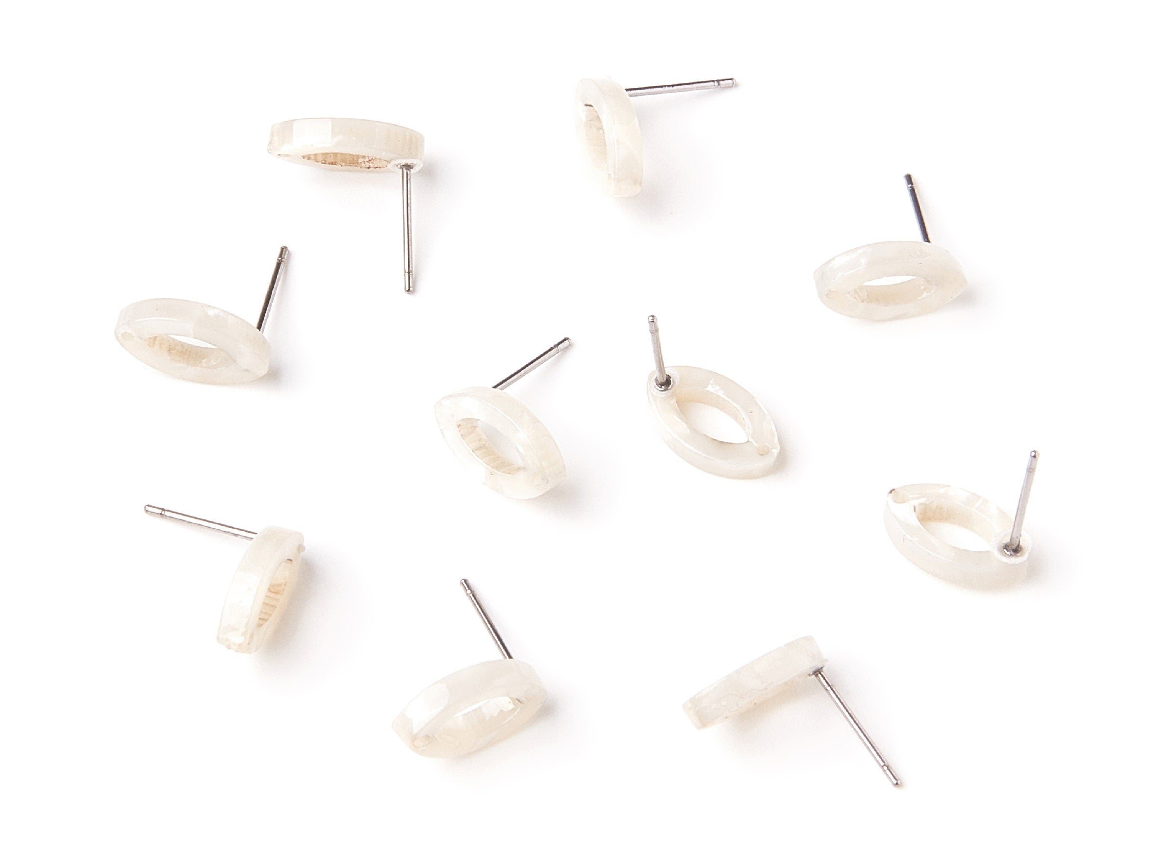 Acetate Oval Earring Stud - Acrylic Oval Earring Post - Earring Post - Jewelry Supplies - Color Code: A12 - 12,45x7,45x2,75mm- AC1223B - DOMEDBAZAAR