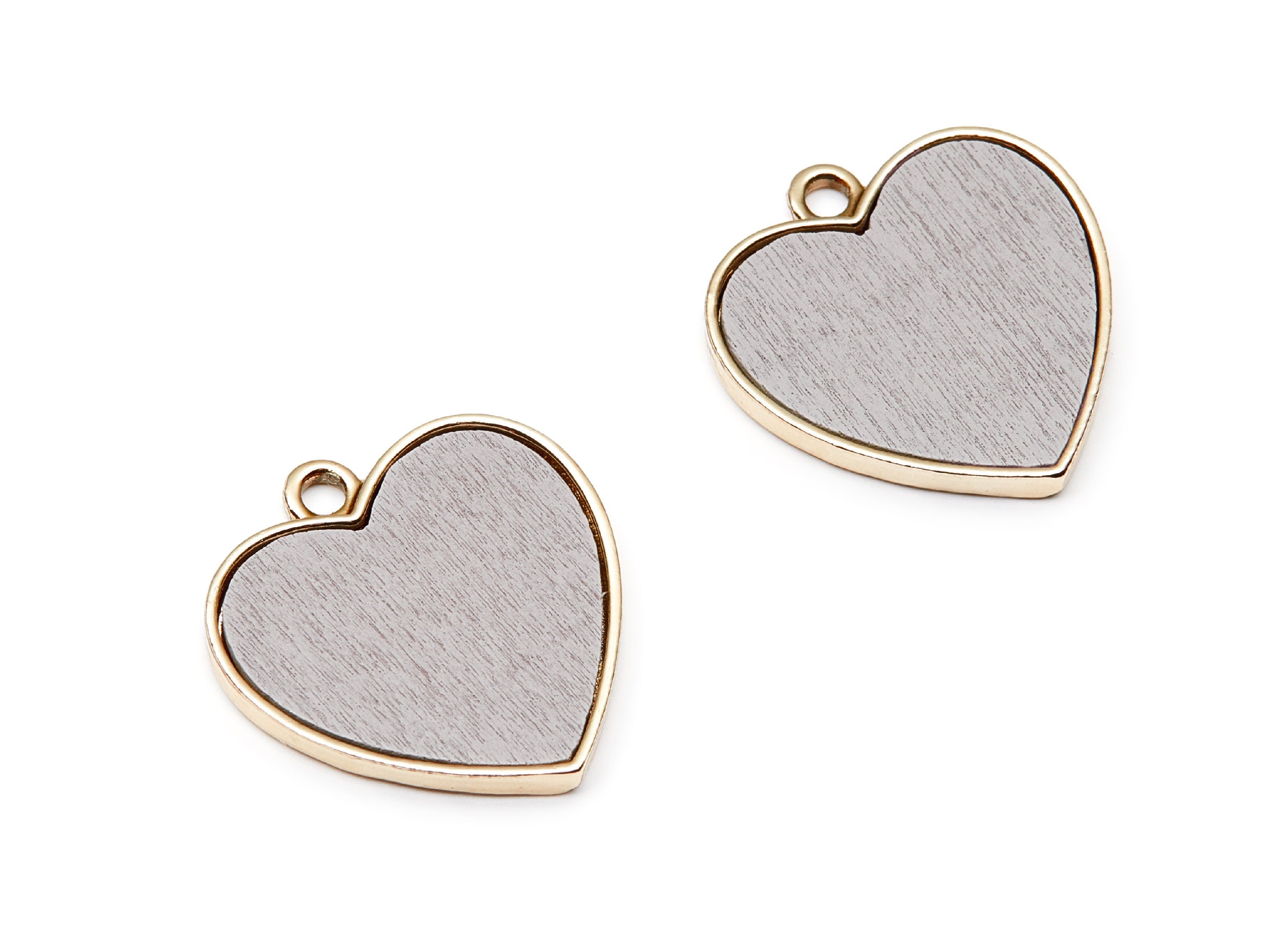 Heart Shaped Charms- Zinc Alloy Earring Findings - Gold Tone Connector - Alloy Pendant for Necklace - 25,6x24,1x2,78mm - ZZ1234C - DOMEDBAZAAR