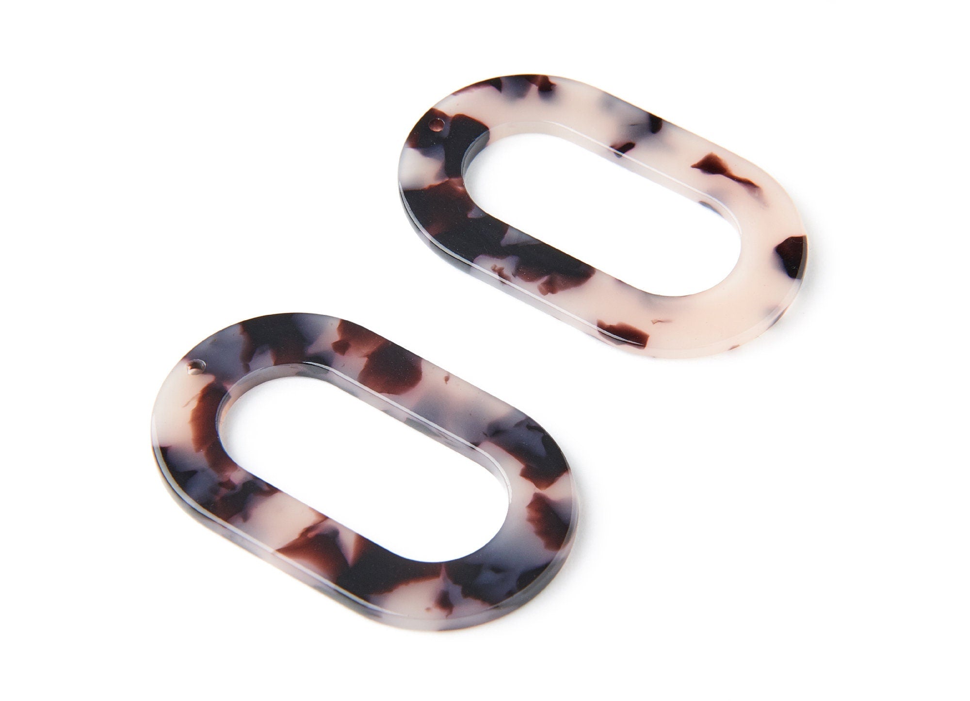 Acetate Oval Charms - Blonde Tortoise Shell Earrings - Oval Earrings & Pendant - Earring Findings - Color Code: A06 - 44x28x2.5mm - AC1003C - DOMEDBAZAAR