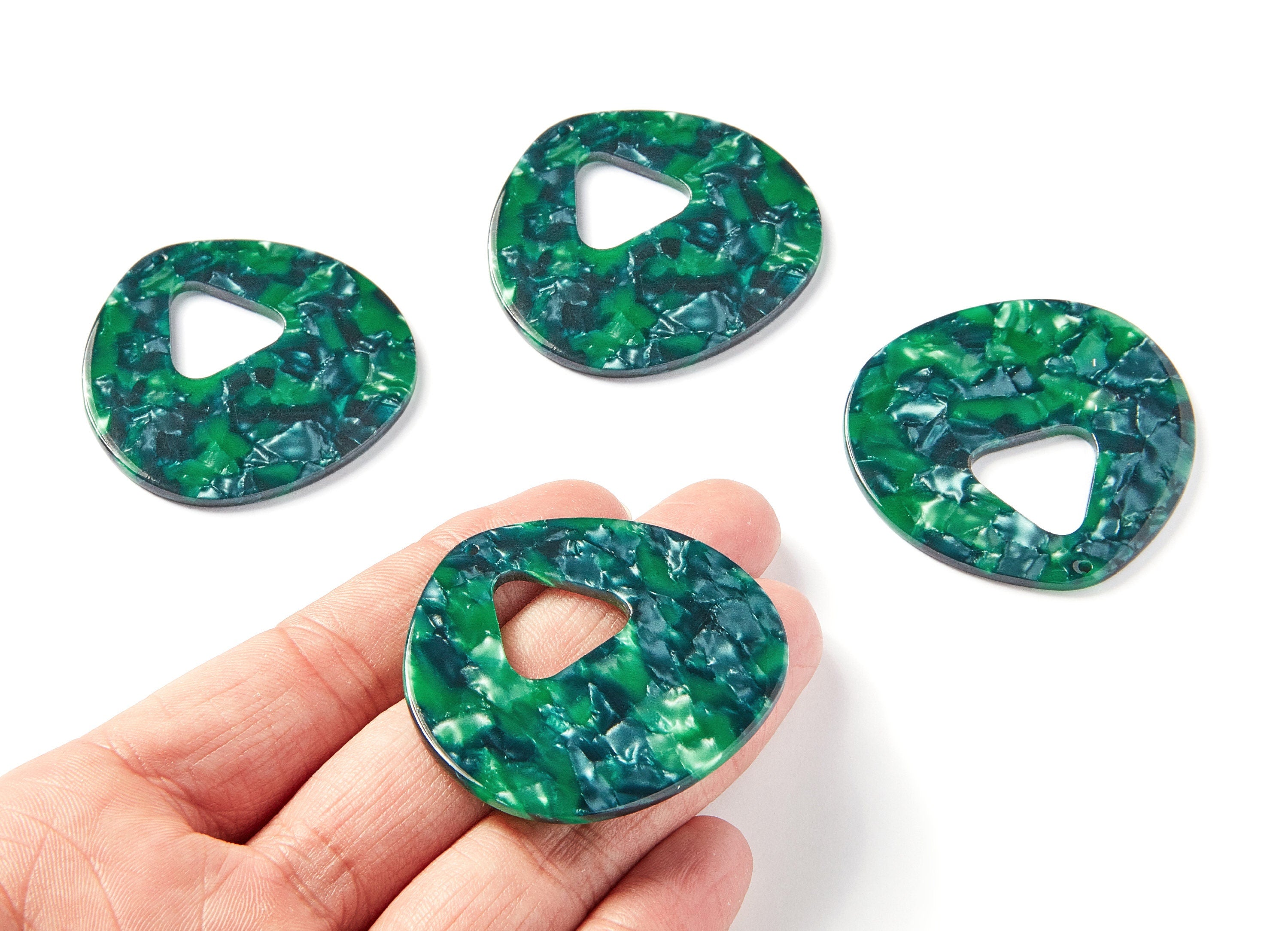 Acetate Unique Earring Charms - Acrylic Unique Pendant - Earring Findings - Jewelry Supplies - Color Code: A13 - 47.2x48.7x2.54mm - AC1200B - DOMEDBAZAAR