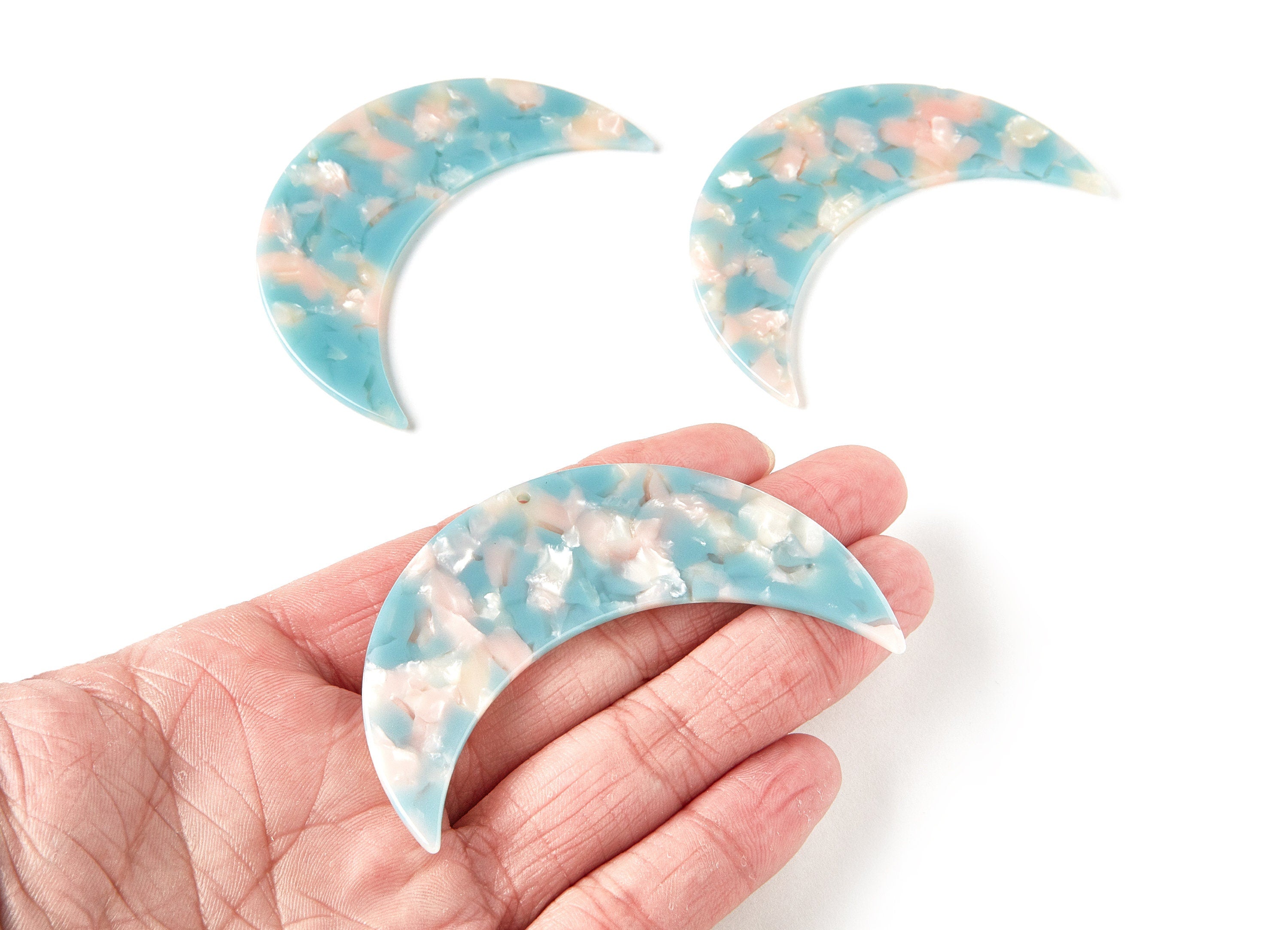 Moon Phases Wall Decor Moon Wall Hanging - Acetate Acryli Moon Wall Art - Big Moon Shaped - Color Code: A36 - 74,6x25,55x2,7mm - AC1232A - DOMEDBAZAAR