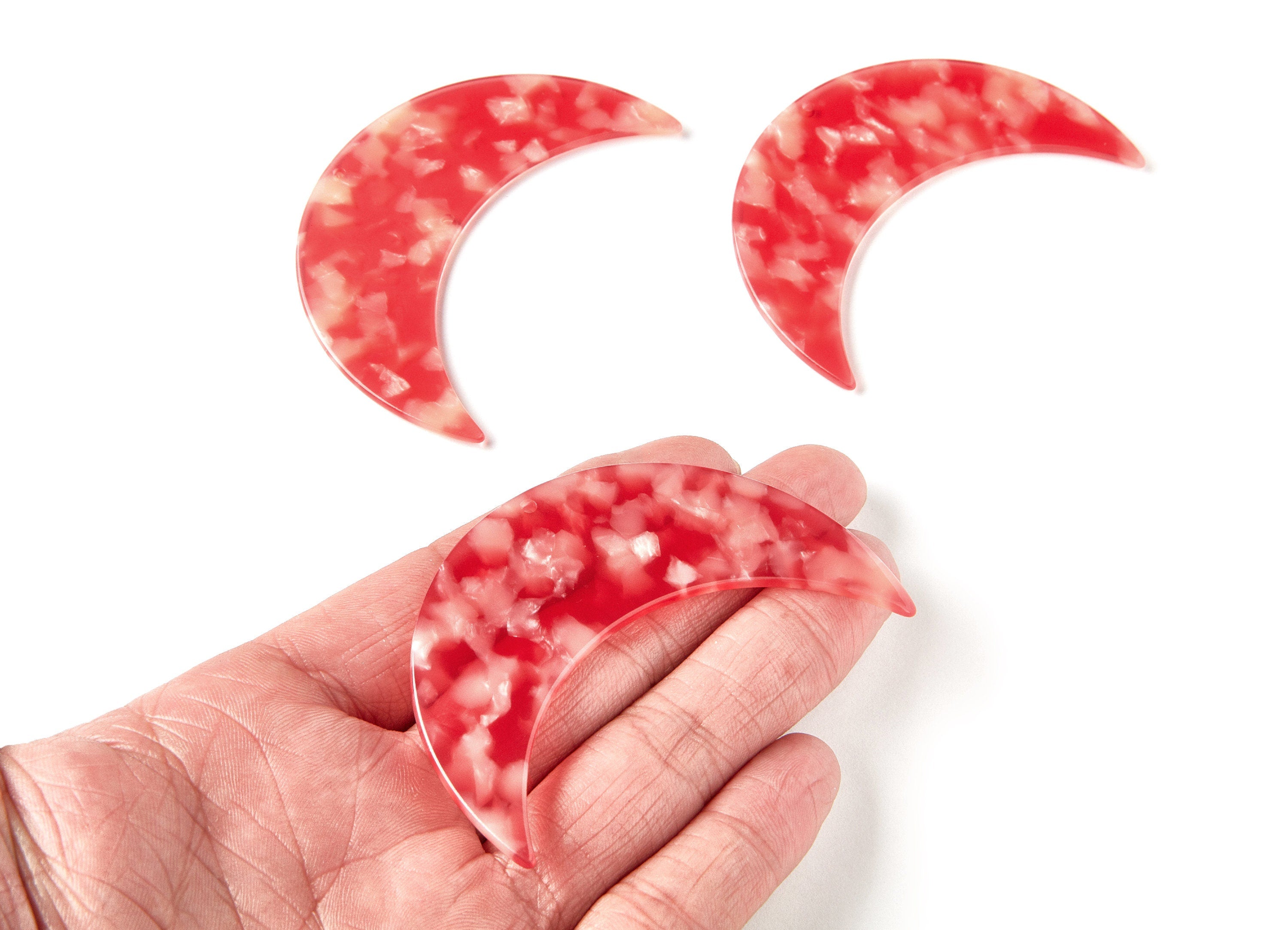 Moon Phases Wall Decor Moon Wall Hanging - Acetate Acryli Moon Wall Art - Big Moon Shaped - Color Code: A34 - 74,6x25,55x2,7mm - AC1232B - DOMEDBAZAAR