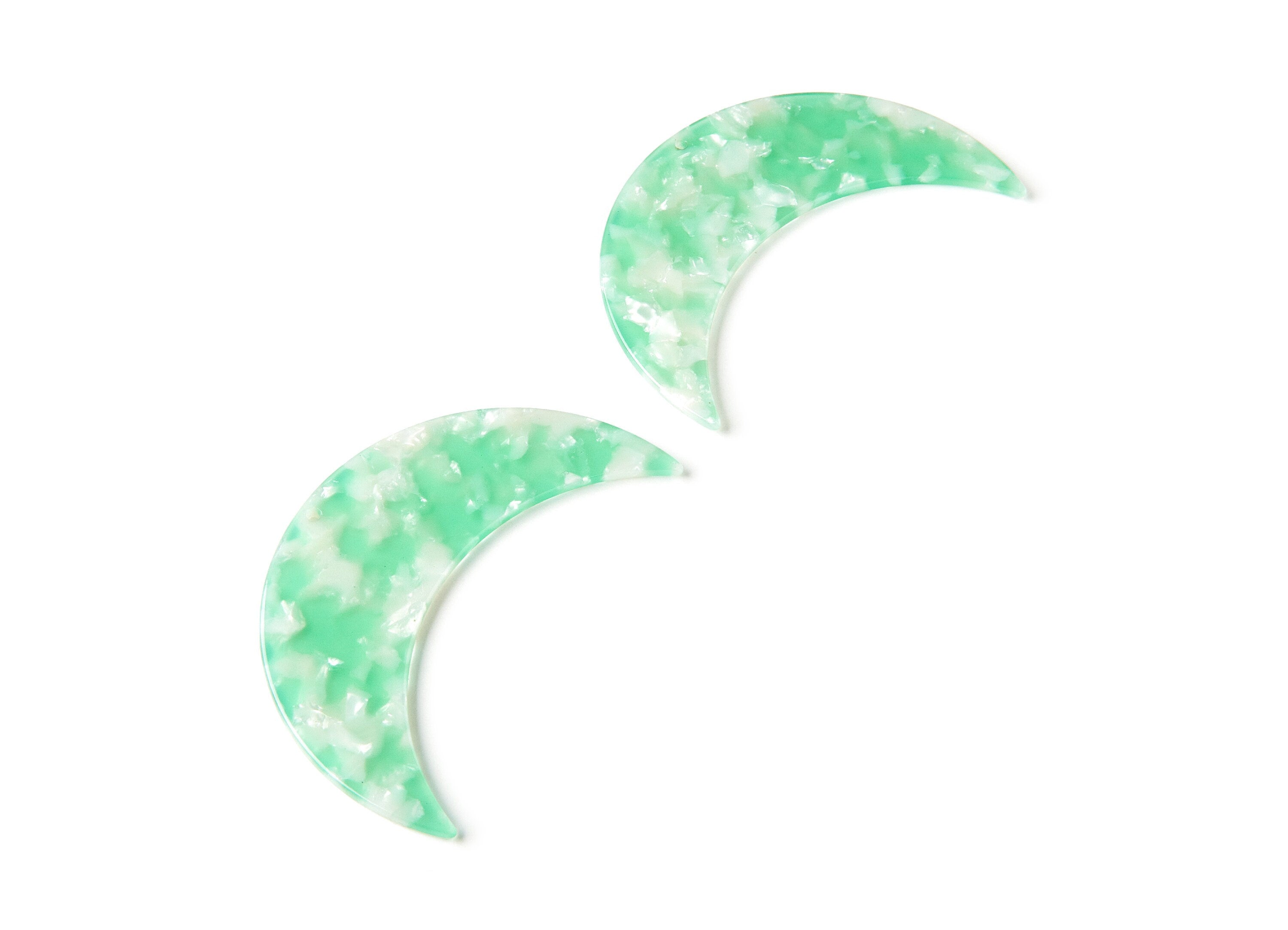 Moon Phases Wall Decor Moon Wall Hanging - Acetate Acrylic Big Moon Shaped with 2 Holes - Color Code: A35 - 74,6x25,55x2,7mm - AC1232C2 - DOMEDBAZAAR