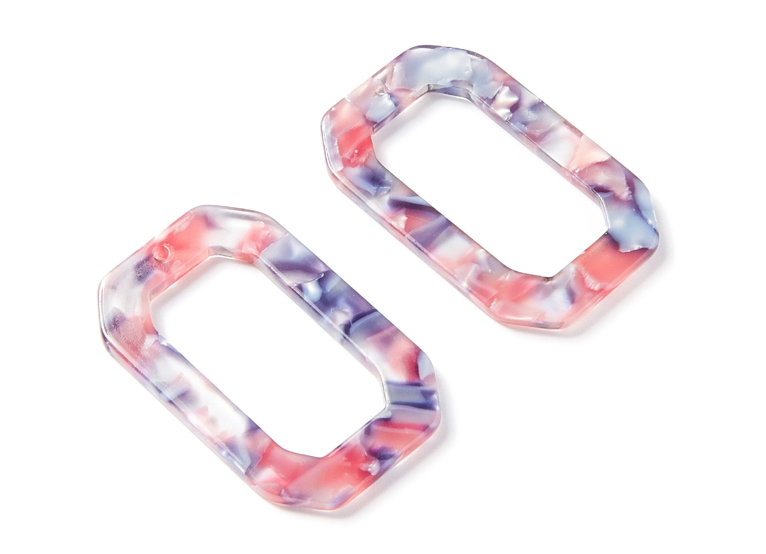 Acetate Geometric Earring Charms - Geometric Pendant - Earring Findings - Jewelry Supplies - Color Code: A118 - 44,83x27,66x2,6mm - AC1239B - DOMEDBAZAAR
