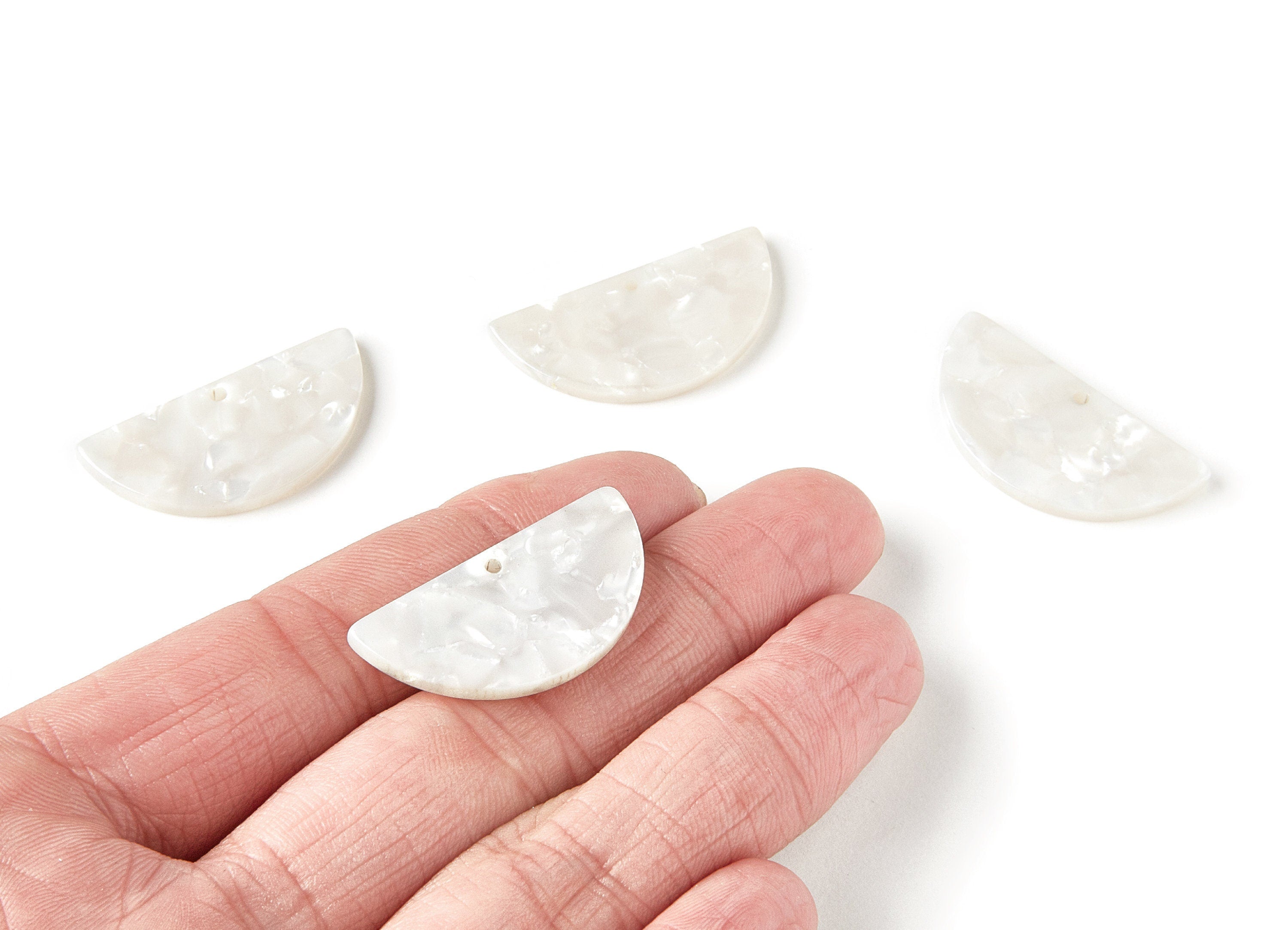 Acetate Semicircle Charms - Semicircle Pendant - Earring Findings - Jewelry Supplies - Color Code: A12 - 33.5x16.5x2.6mm - AC1006D - DOMEDBAZAAR