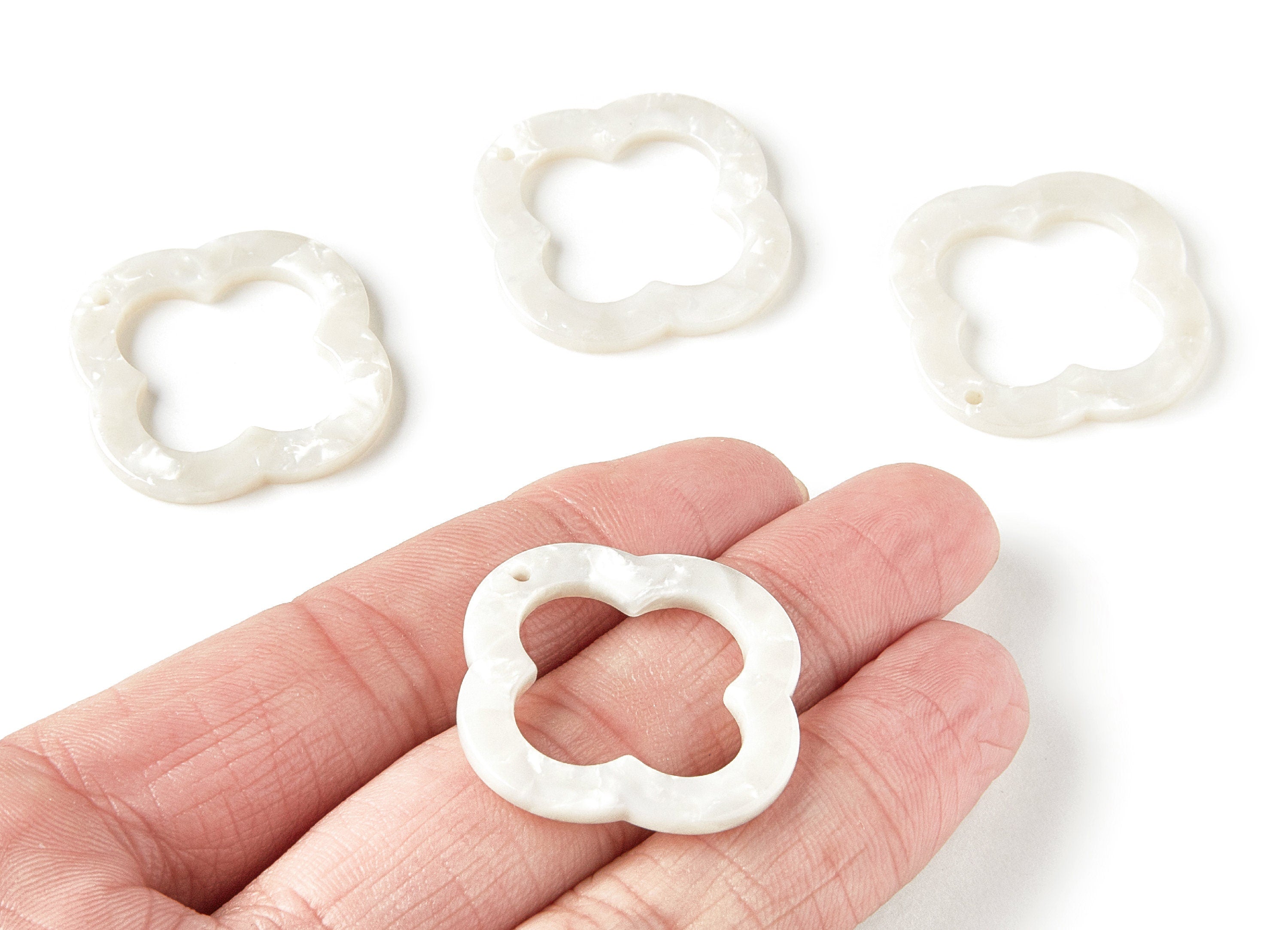 Acetate Quatrefoil Charms - Quatrefoil Pendant - Earring Findings -Jewelry Supplies - Color Code: A12 - 33x33x2.5mm - AC1057C - DOMEDBAZAAR