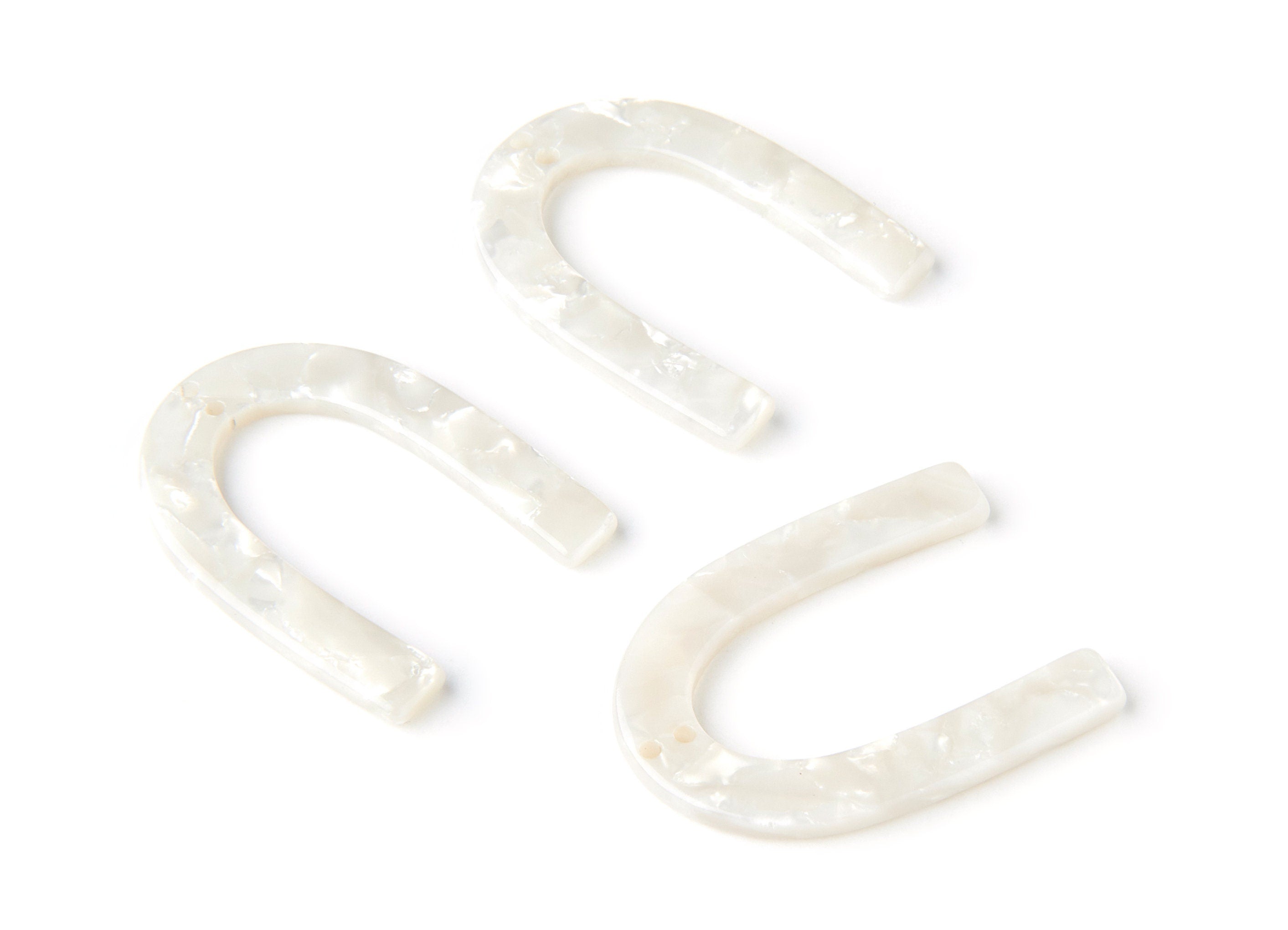 Acetate U Connector - Two Holes - U Earring and Pendant - Jewelry Supplys - Color Code: A12 - 34.61x26.25x2.55mm - AC1114D - DOMEDBAZAAR