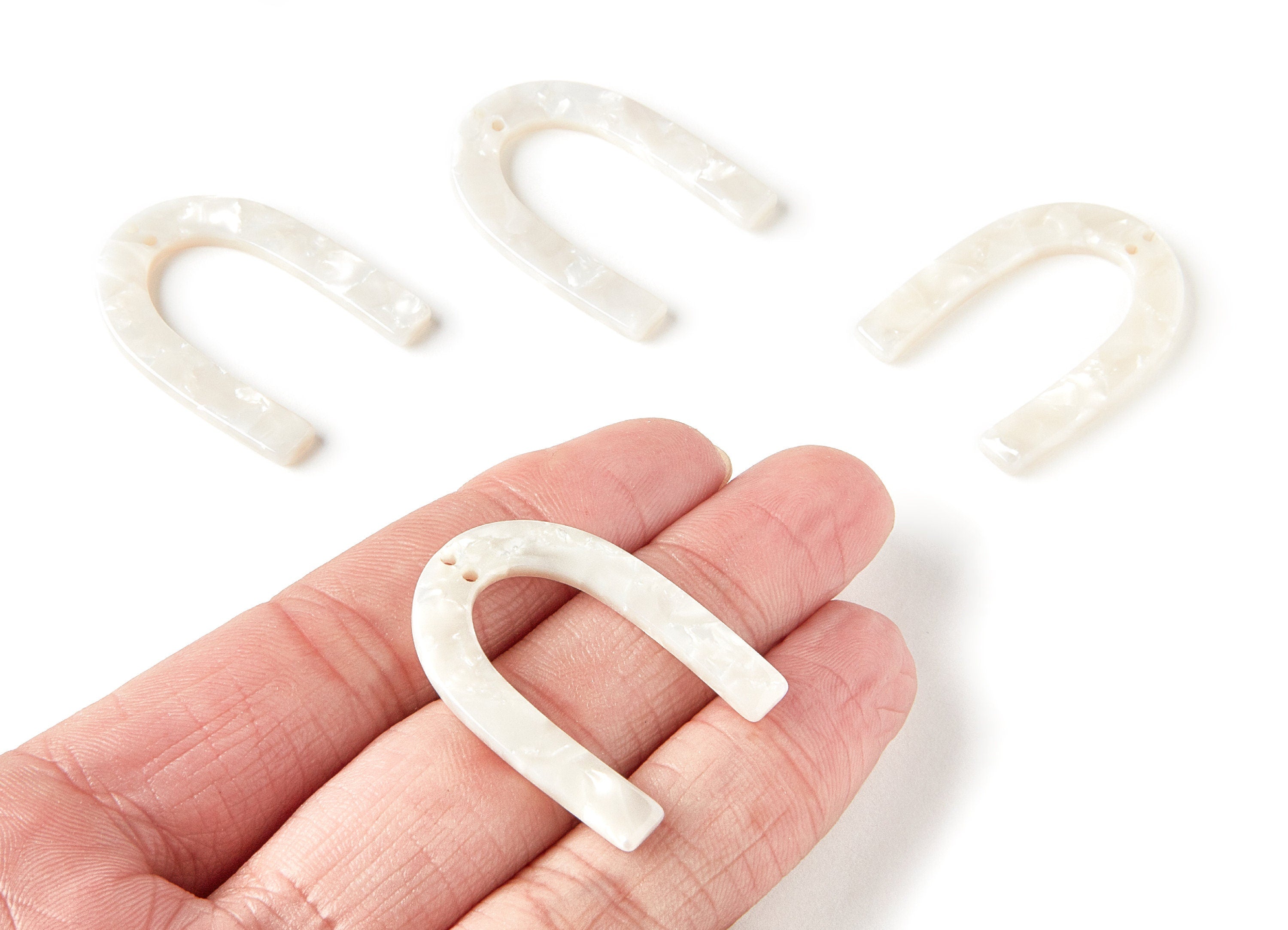 Acetate U Connector - Two Holes - U Earring and Pendant - Jewelry Supplys - Color Code: A12 - 34.61x26.25x2.55mm - AC1114D - DOMEDBAZAAR