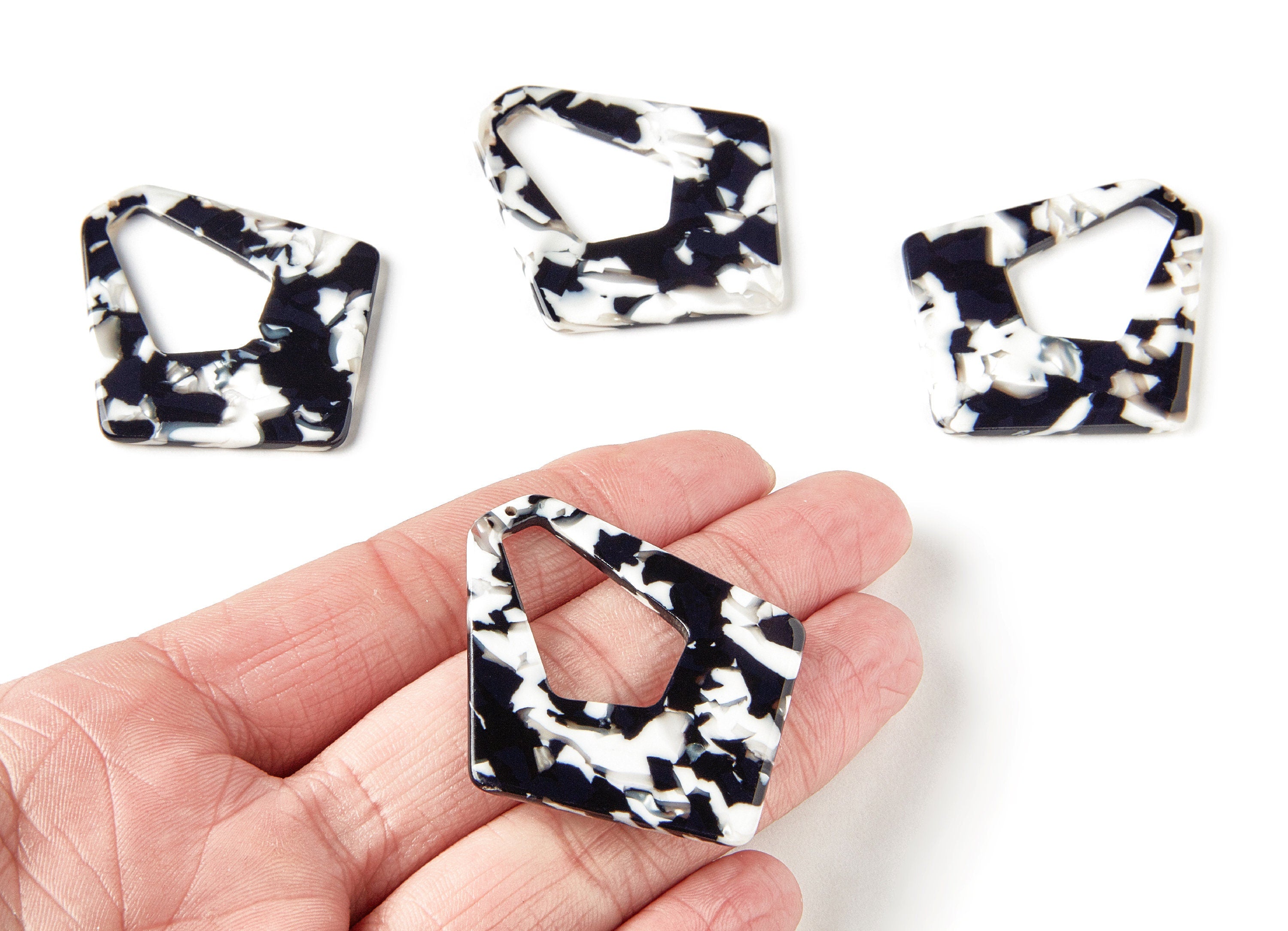 Acrylic Diamond Earring Charms - Big Diamond Pendant - Earring Findings - Jewelry Supplies - Color Code: A17 - 49.5x45.9x2.56mm - AC1197E - DOMEDBAZAAR