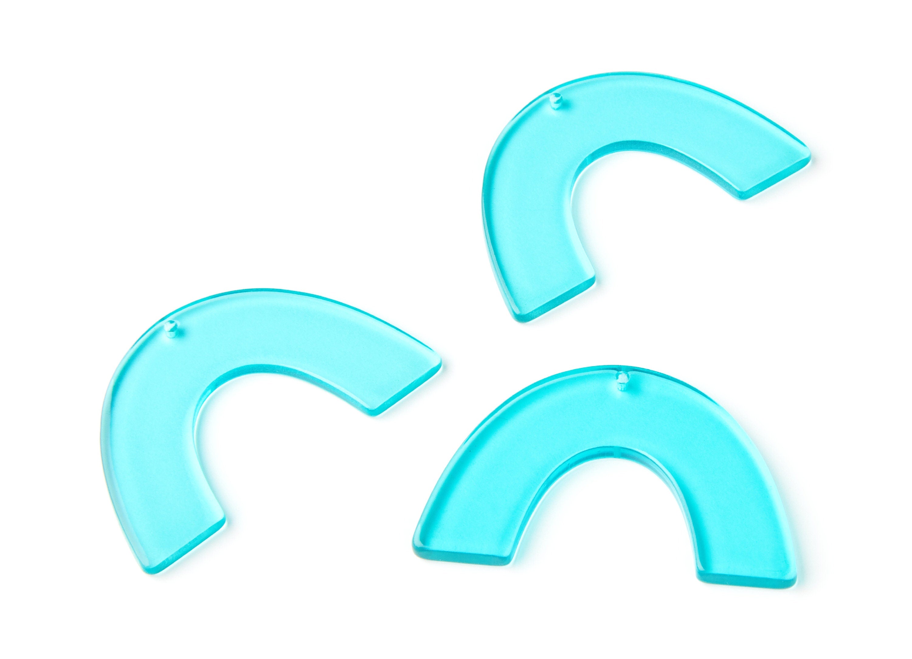 Acrylic Large Arch Earring Charms One Hole - U Shaped Pendant - Jewellery Supplies - Color Code: A68 - 49,75x31,3x2,88mm - AC1095P - DOMEDBAZAAR