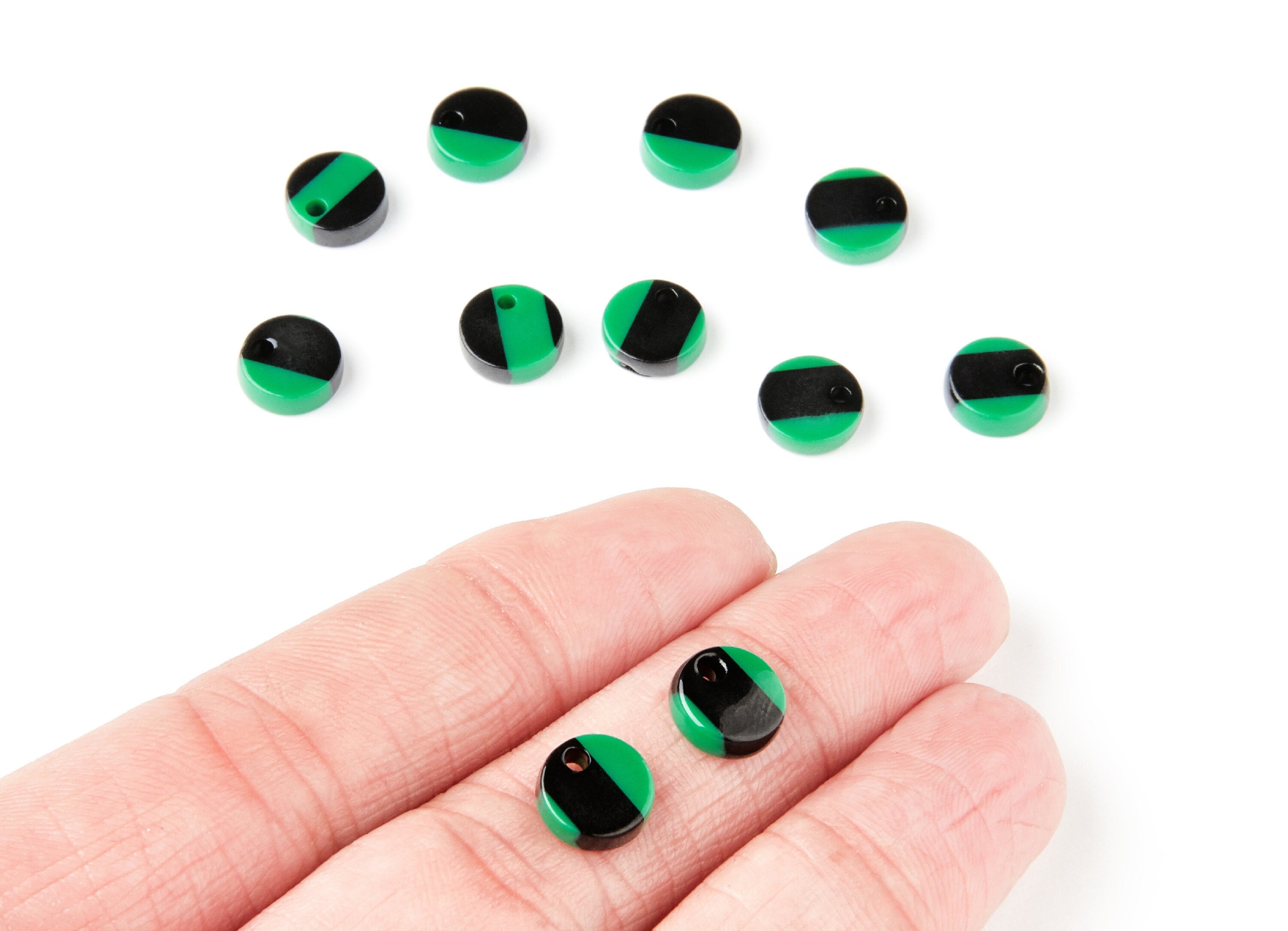 Acetate Coin Earring Charms - Acrylic Coin Pendant - Earring Findings - Jewelry Supplies - Color Code: A74 - 9x9x3mm- AC1151R - DOMEDBAZAAR