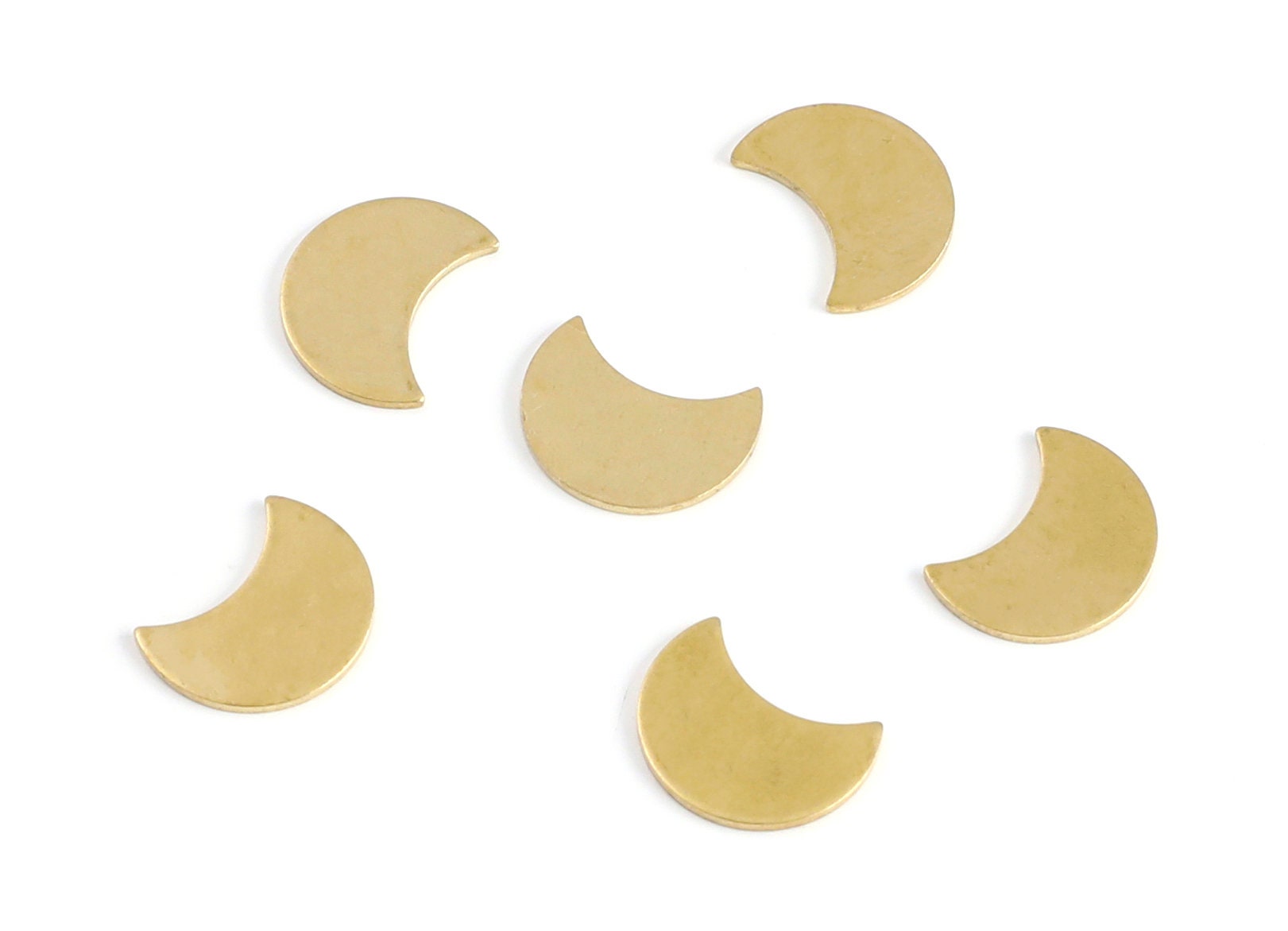 Brass Moon Charms - Moon Shaped Raw Brass Connector - Jewelry Supplies - 15.2x11.72x1mm - PP1439 - DOMEDBAZAAR