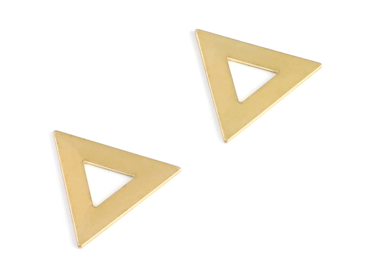 Brass Triangle Charms - Triangle Shpaed Raw Brass Connector - Jewelry Supplies - 21.91x19.11x0.84mm- PP1414 - DOMEDBAZAAR