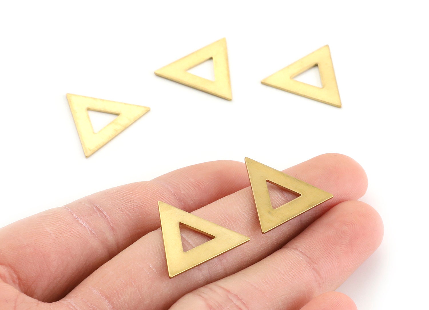 Brass Triangle Charms - Triangle Shpaed Raw Brass Connector - Jewelry Supplies - 21.91x19.11x0.84mm- PP1414 - DOMEDBAZAAR