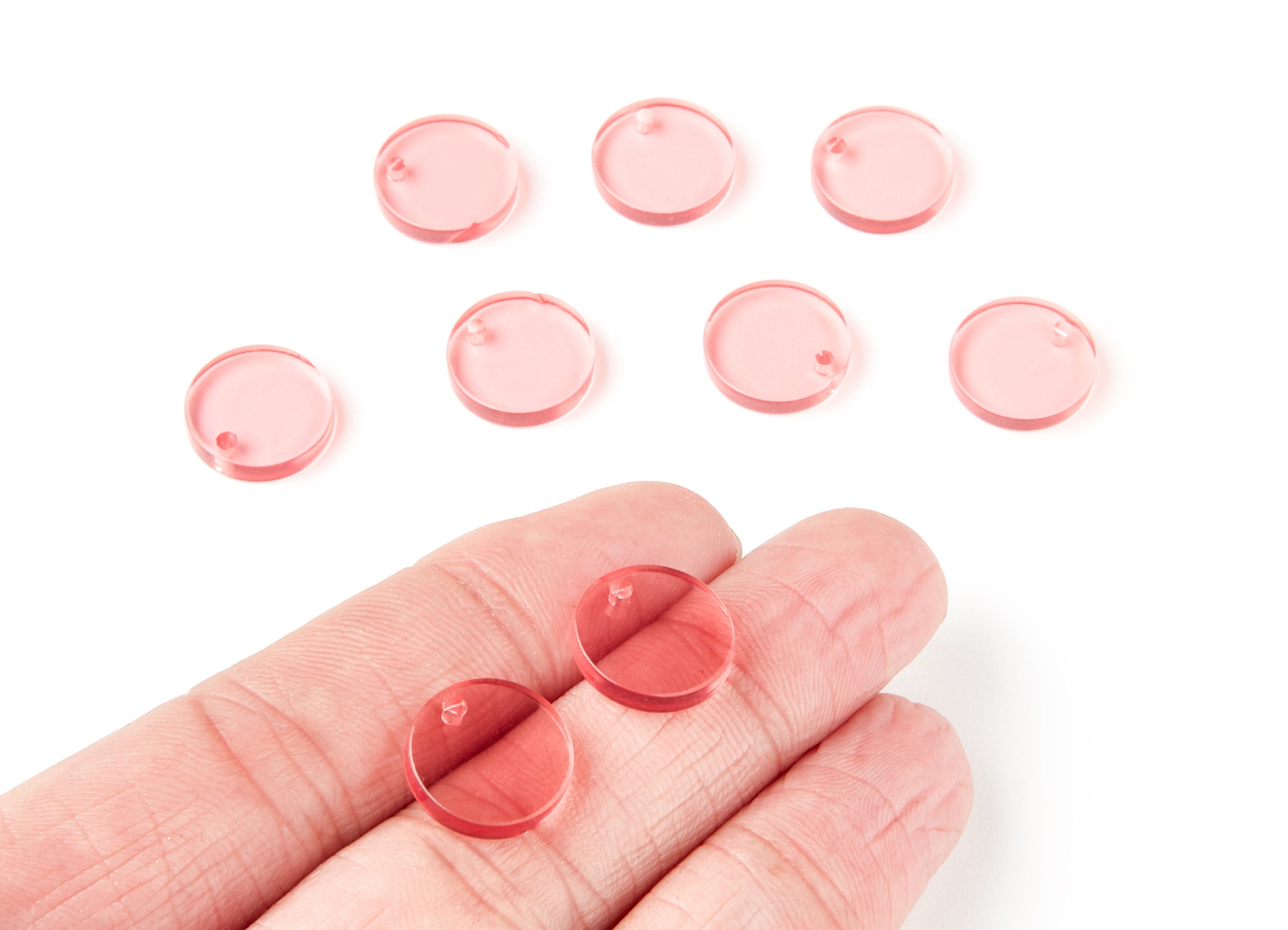 Acrylic Round Earring Charms - Circle Pendant - Earring Findings - Jewelry Supplies - Color Code: A69 - 13,75x13,75x2,92mm - AC1287C - DOMEDBAZAAR