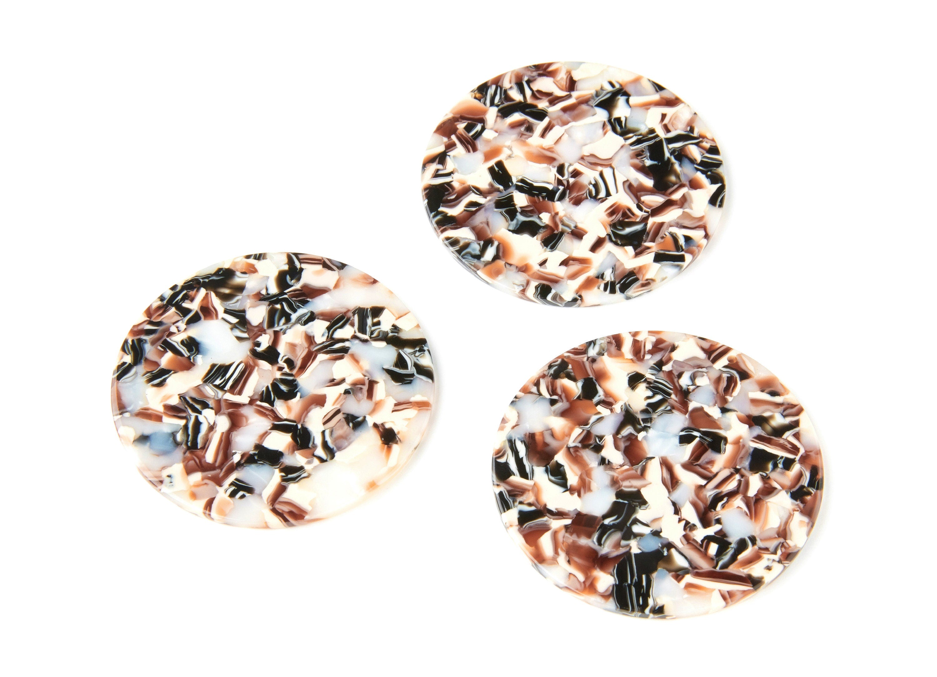 Acetate Round Earring Charms - Acrylic Coin Pendant - Earring Findings - Jewelry Supplies - Color Code: A51 - 57x57x2,75mm - AC1296B - DOMEDBAZAAR