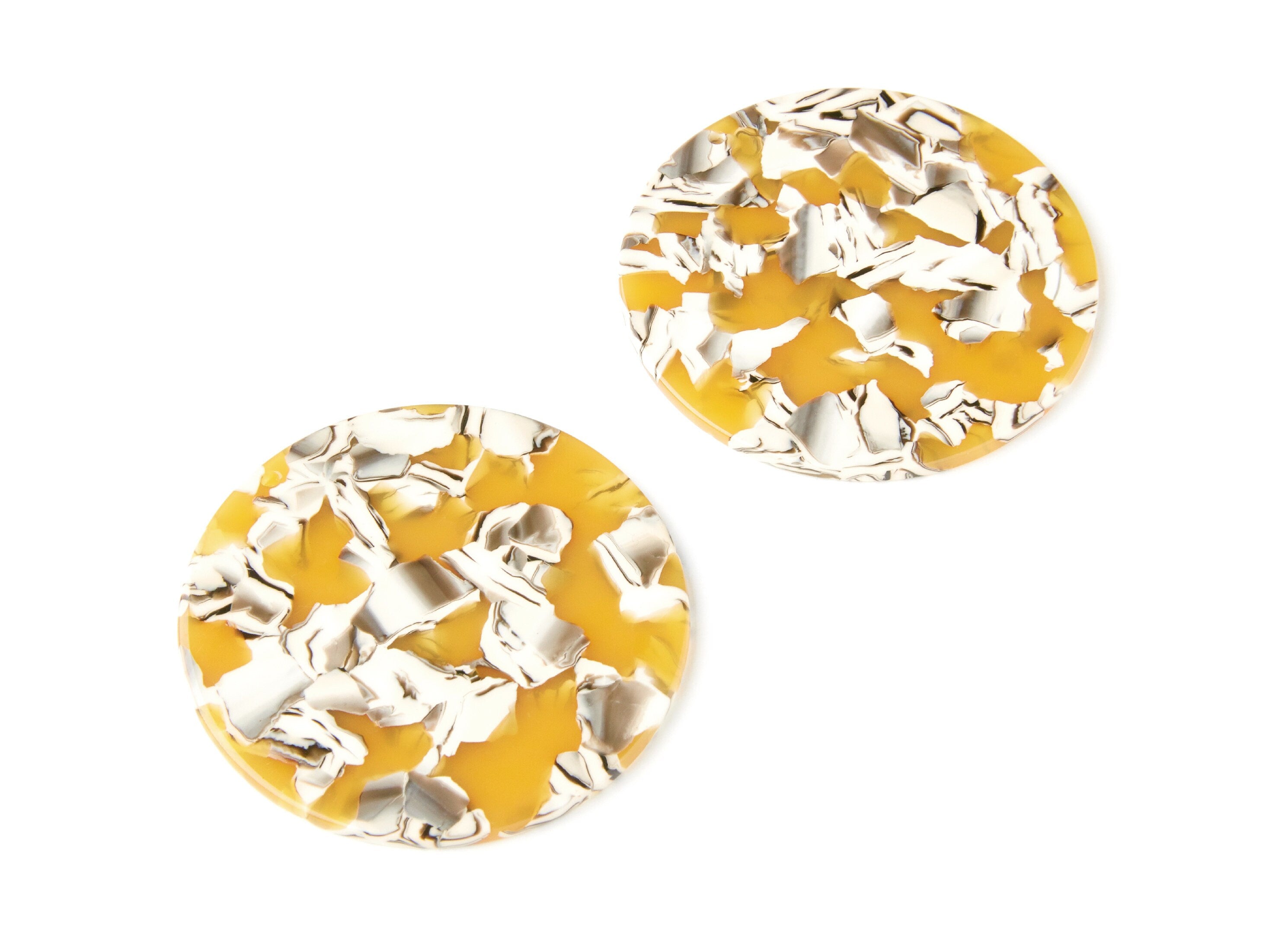 Acetate Round Earring Charms - Acrylic Coin Pendant - Earring Findings - Jewelry Supplies - Color Code: A14 - 57x57x2,75mm - AC1296F - DOMEDBAZAAR