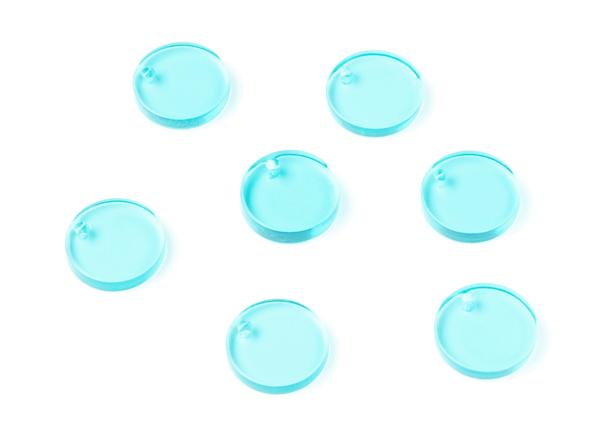 Acrylic Round Earring Charms - Round Circle Pendant - Earring Findings - Jewelry Supplies - Color Code: A68 - 13,75x13,75x2,92mm - AC1287K - DOMEDBAZAAR