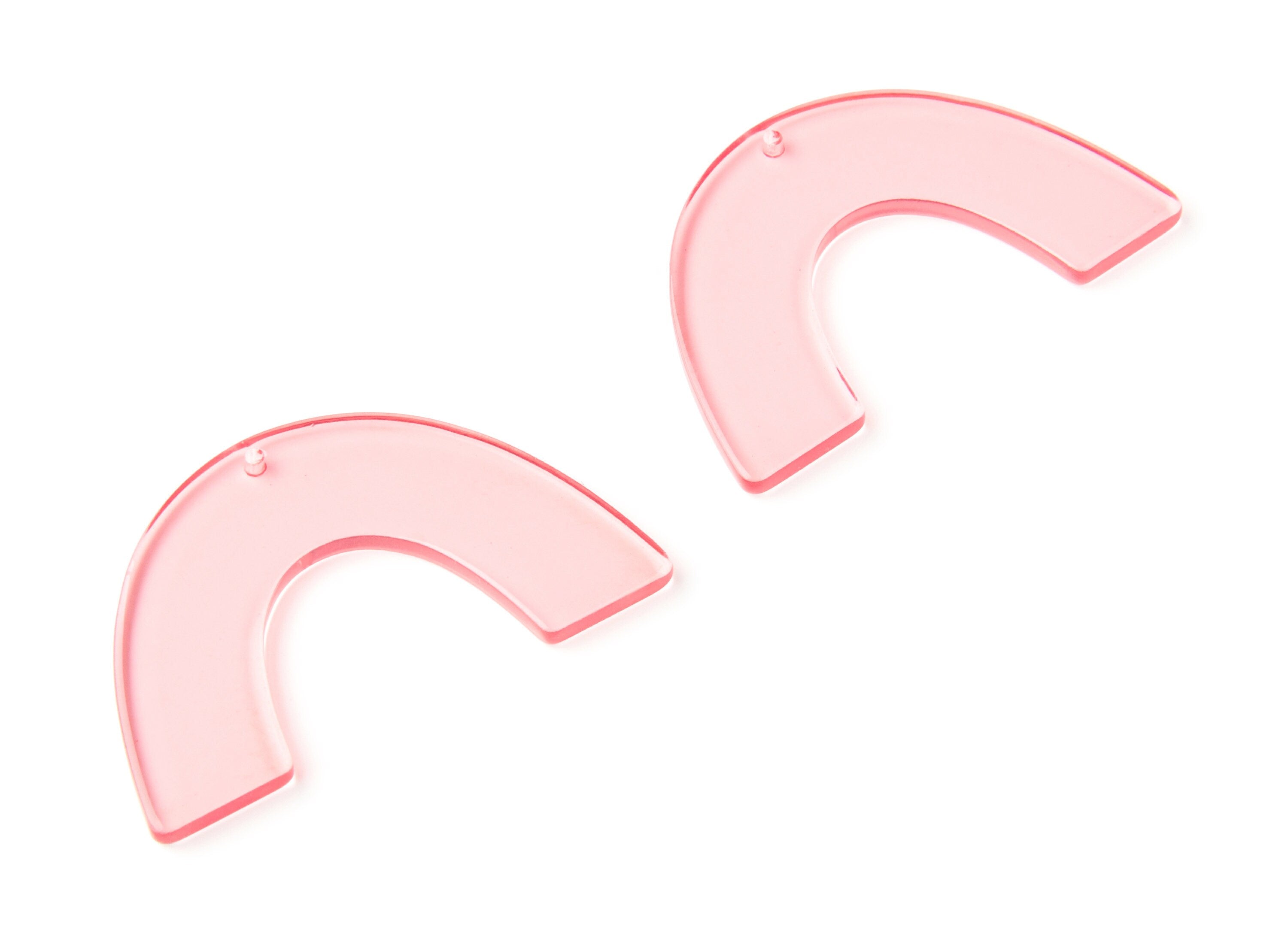 Acrylic Large Arch Earring Charms One Hole - Semi Oval & U Shaped Pendant - Jewellery Supplies - Color Code: A69 - 49,75x31,x2,9mm - AC1095O - DOMEDBAZAAR