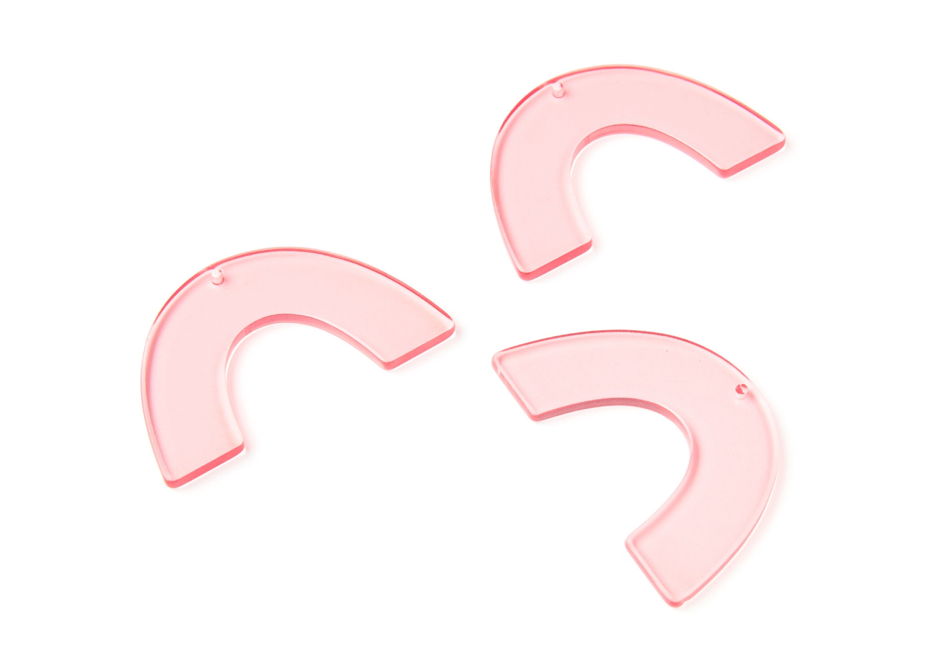 Acrylic Large Arch Earring Charms One Hole - Semi Oval & U Shaped Pendant - Jewellery Supplies - Color Code: A69 - 49,75x31,x2,9mm - AC1095O - DOMEDBAZAAR