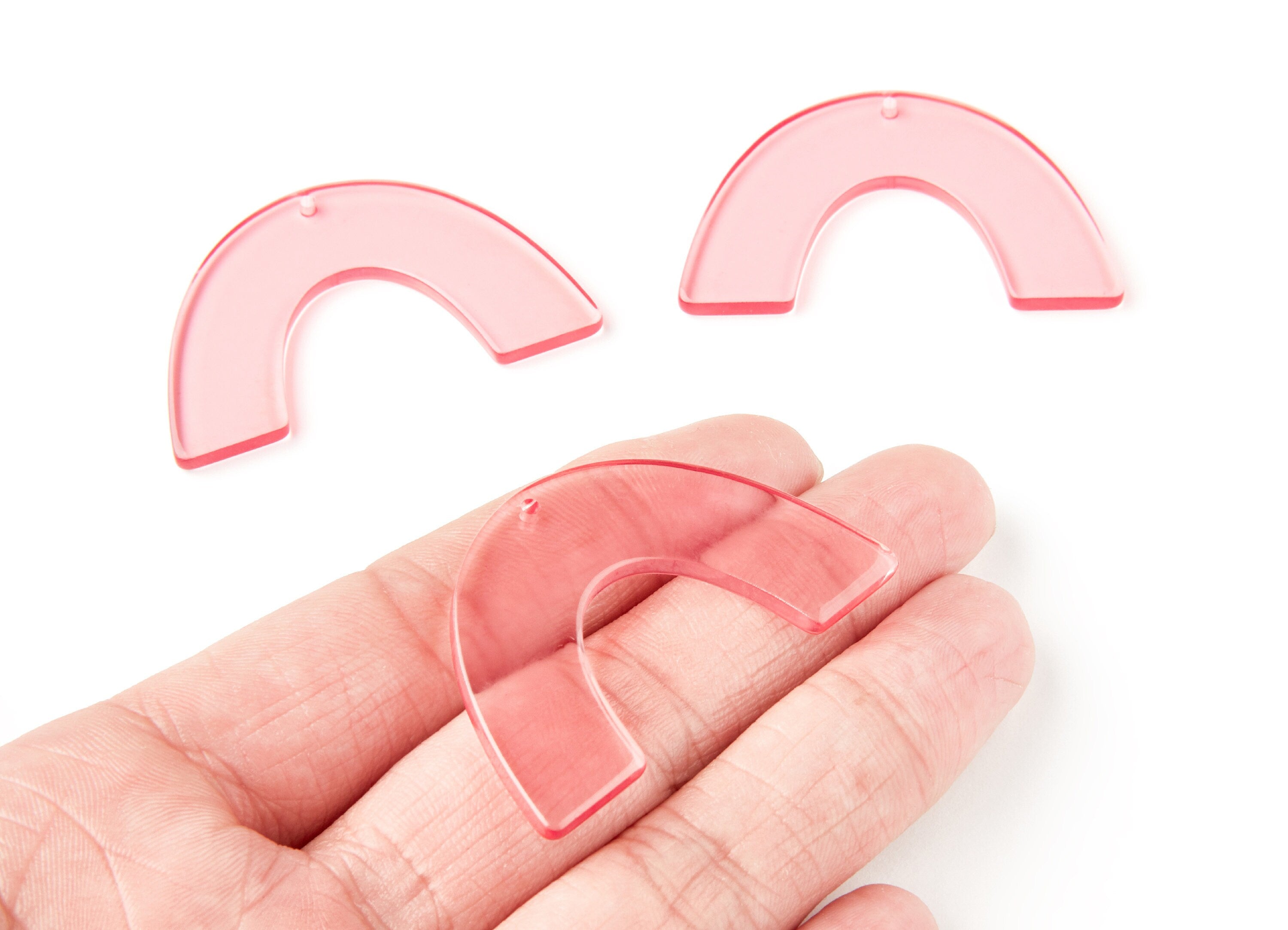 Acrylic Large Arch Earring Charms One Hole - Semi Oval & U Shaped Pendant - Jewellery Supplies - Color Code: A69 - 49,75x31,x2,9mm - AC1095O - DOMEDBAZAAR