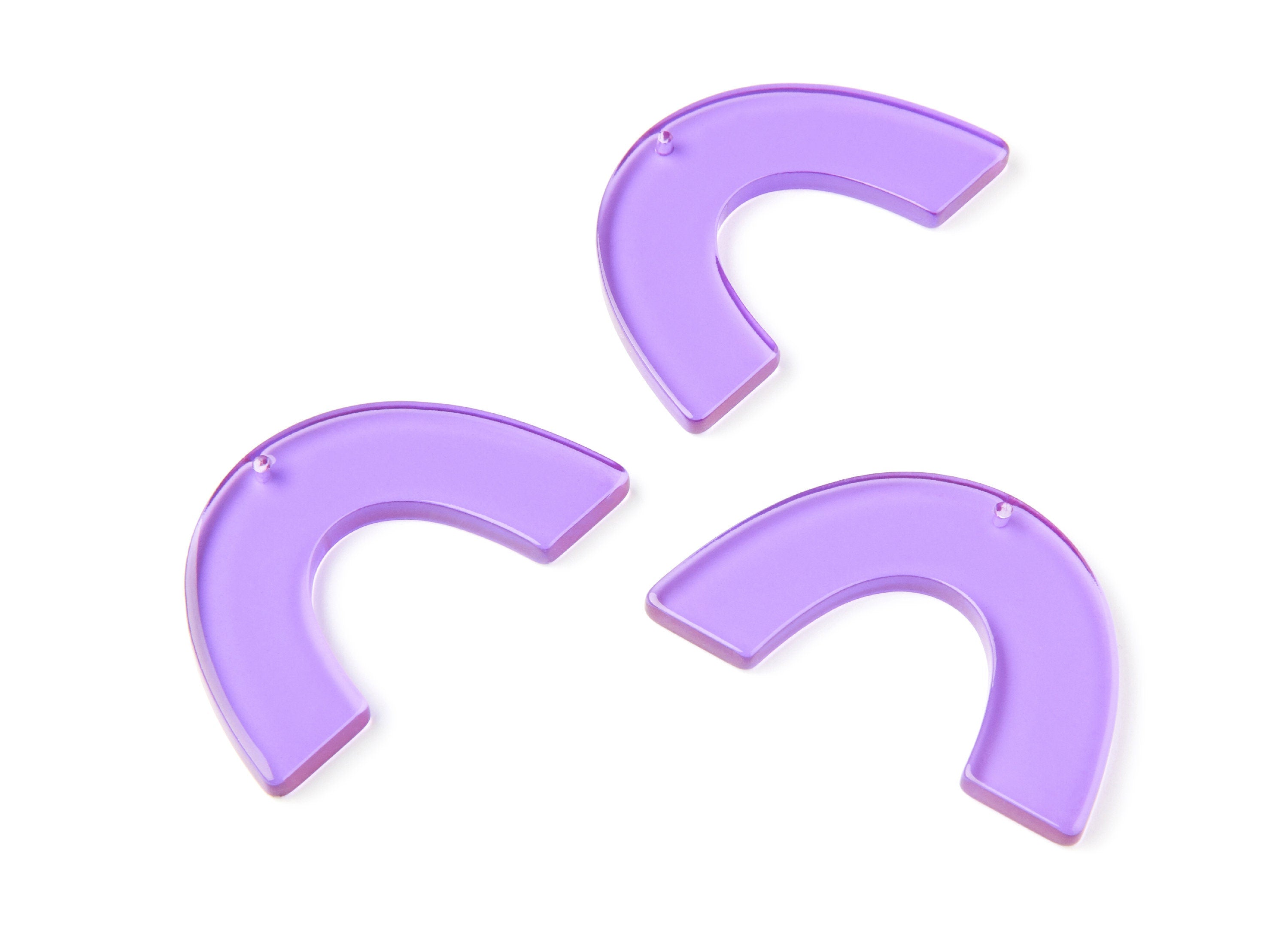 Acrylic Large Arch Earring Charms One Hole - Semi Oval & U Shaped Pendant- Jewelry Supplies - Color Code: A72 - 49,75x31,3x2,88mm - AC1095S - DOMEDBAZAAR