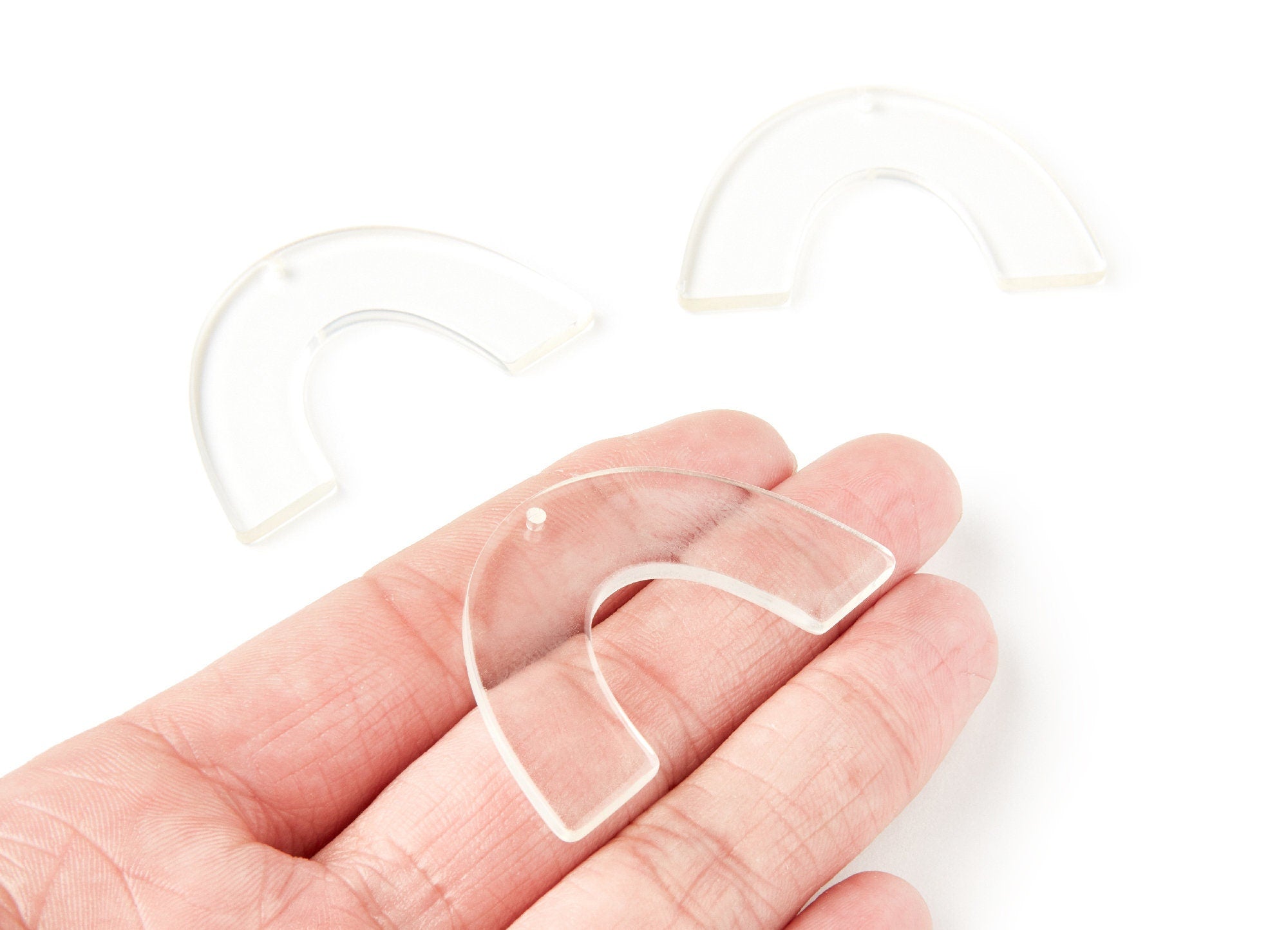 Acetate Large Arch Earring Charms One Hole - Semi Oval & U Shaped Pendant - Color Code: A63 - 49,75x31,3x2,88mm - AC1095T - DOMEDBAZAAR