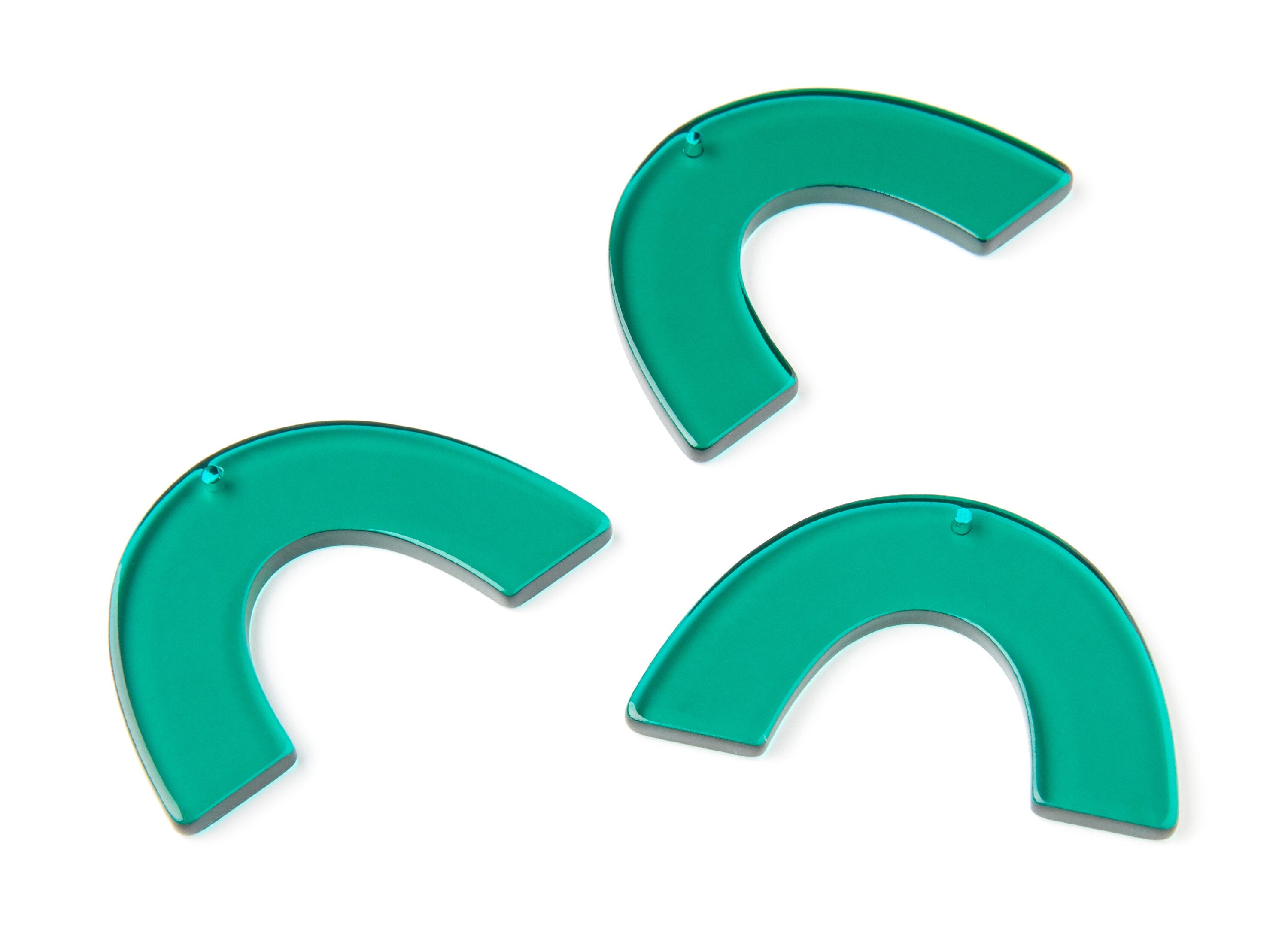 Acrylic Large Arch Earring Charms One Hole - Semi Oval & U Shaped Pendant - Color Code: A62 - 49,75x31,3x2,88mm - AC1095V - DOMEDBAZAAR