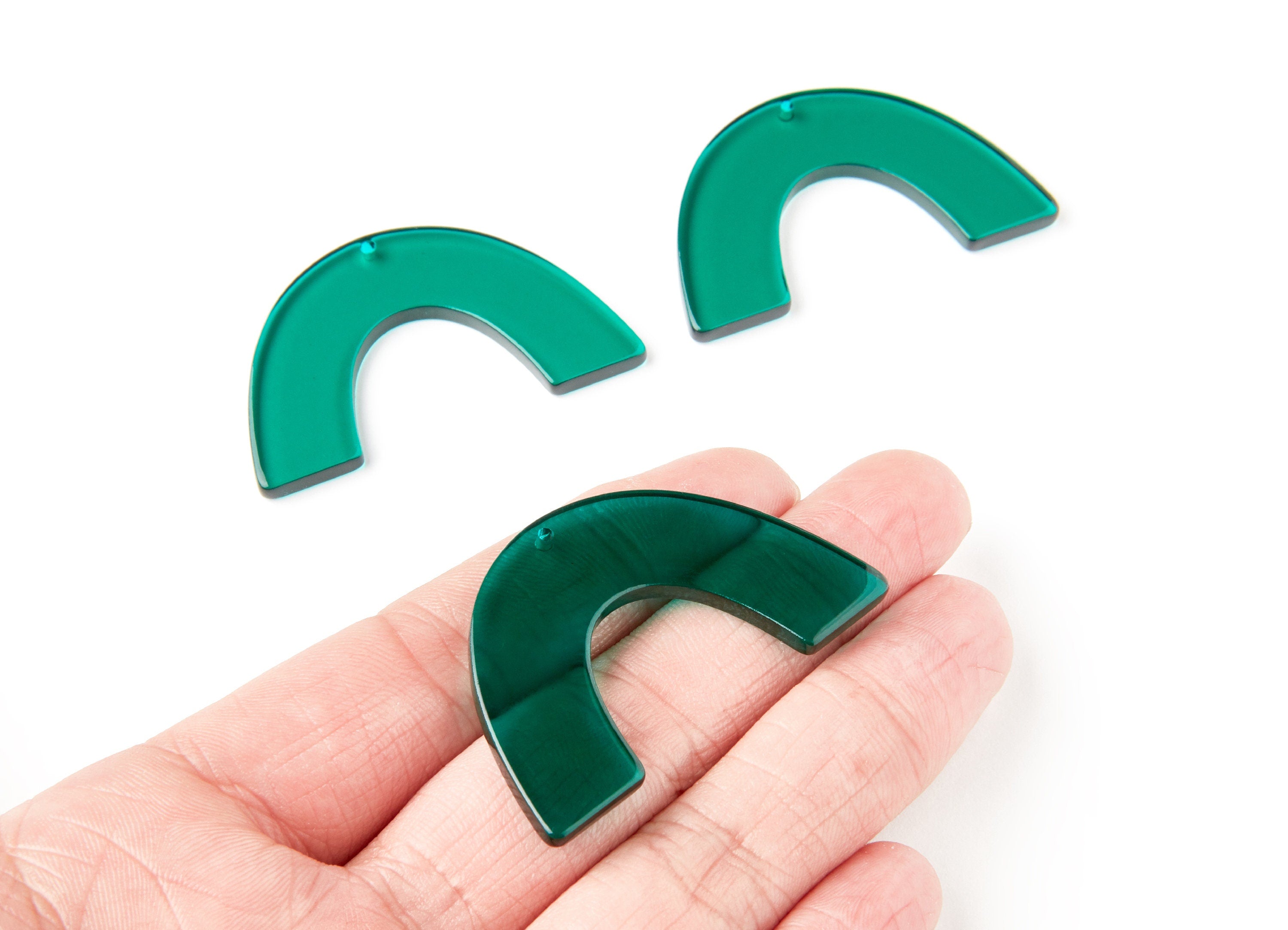 Acrylic Large Arch Earring Charms One Hole - Semi Oval & U Shaped Pendant - Color Code: A62 - 49,75x31,3x2,88mm - AC1095V - DOMEDBAZAAR