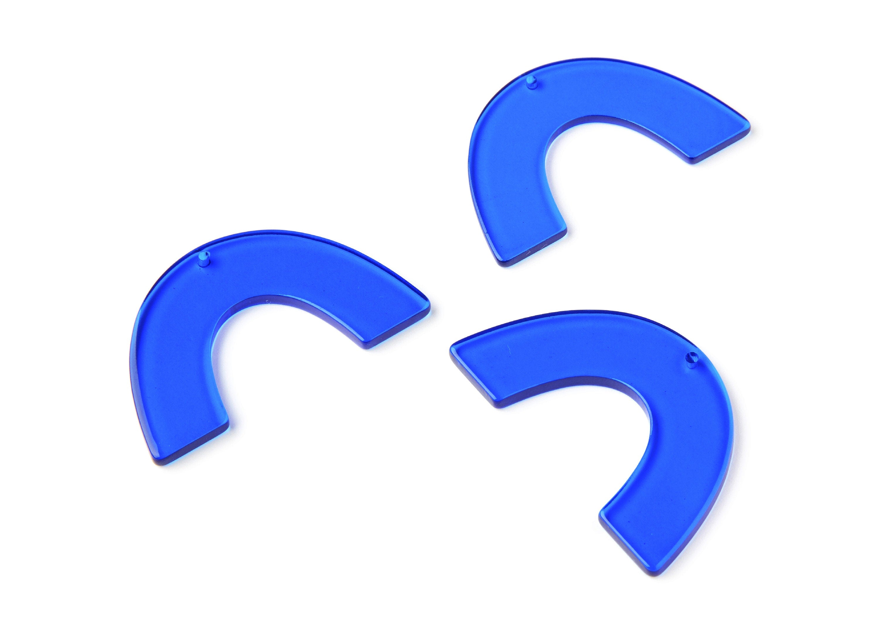 Acrylic Large Arch Earring Charms - U Shaped Pendant- Earring Findings - Jewellery Supplies - Color Code: A70 - 49,75x31,3x2,88mm - AC1095Y - DOMEDBAZAAR