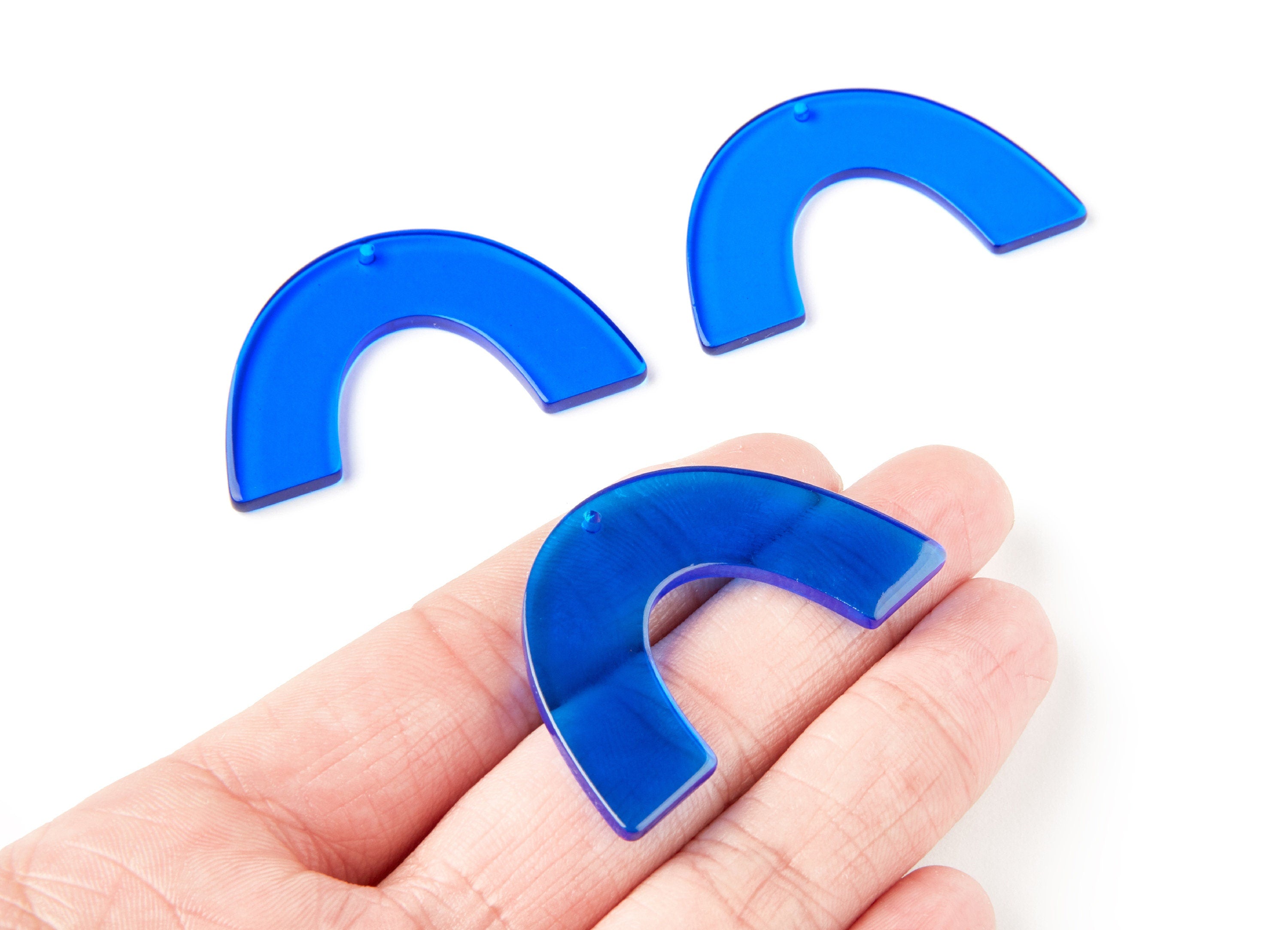 Acrylic Large Arch Earring Charms - U Shaped Pendant- Earring Findings - Jewellery Supplies - Color Code: A70 - 49,75x31,3x2,88mm - AC1095Y - DOMEDBAZAAR