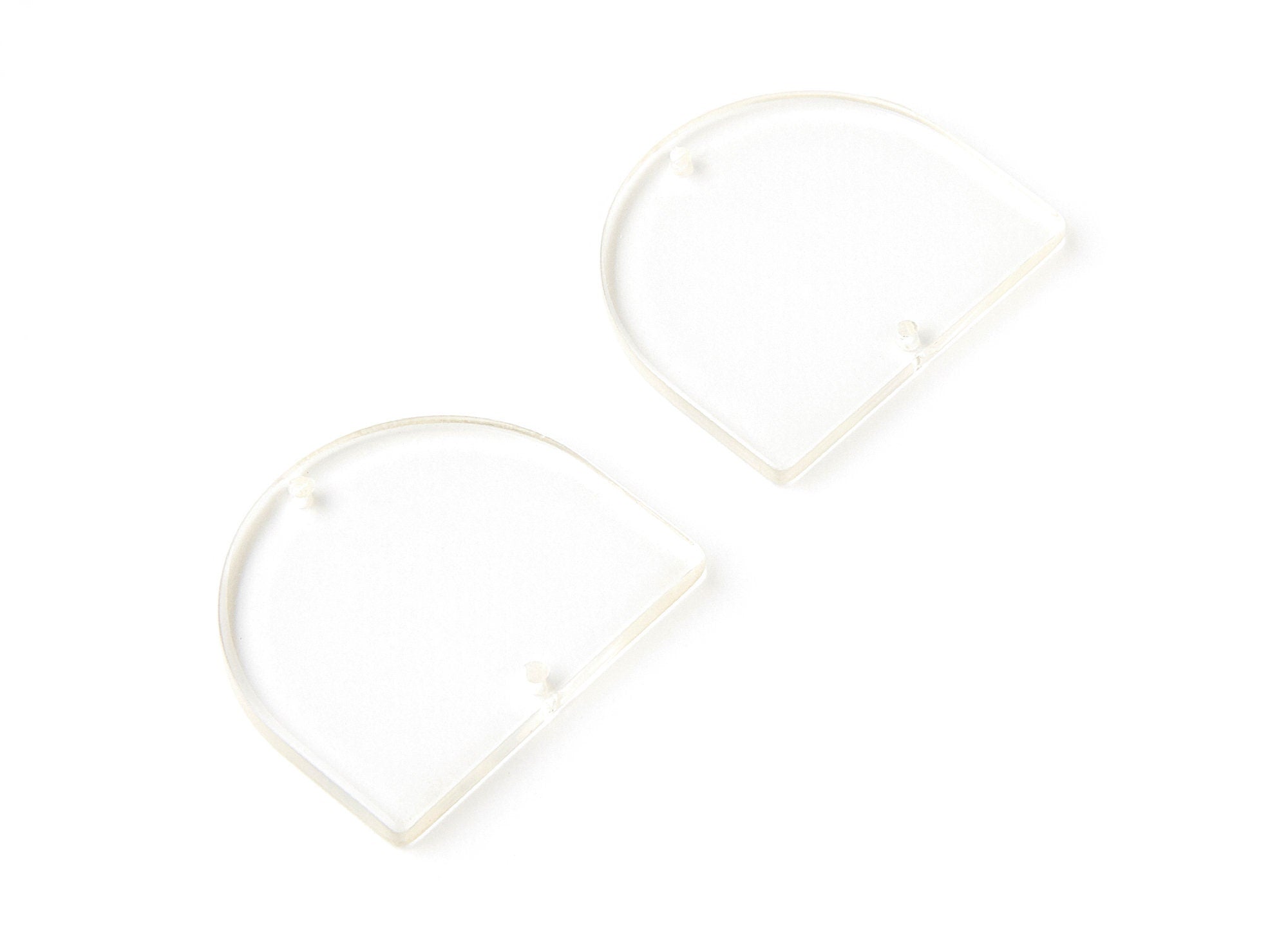 Acrylic Earring Charms Two Hole - D Shaped Pendant - Earring Findings - Jewelry Supplies - Color Code: A63 - 33,43x29,25x2,84mm - AC1634-A63 - DOMEDBAZAAR