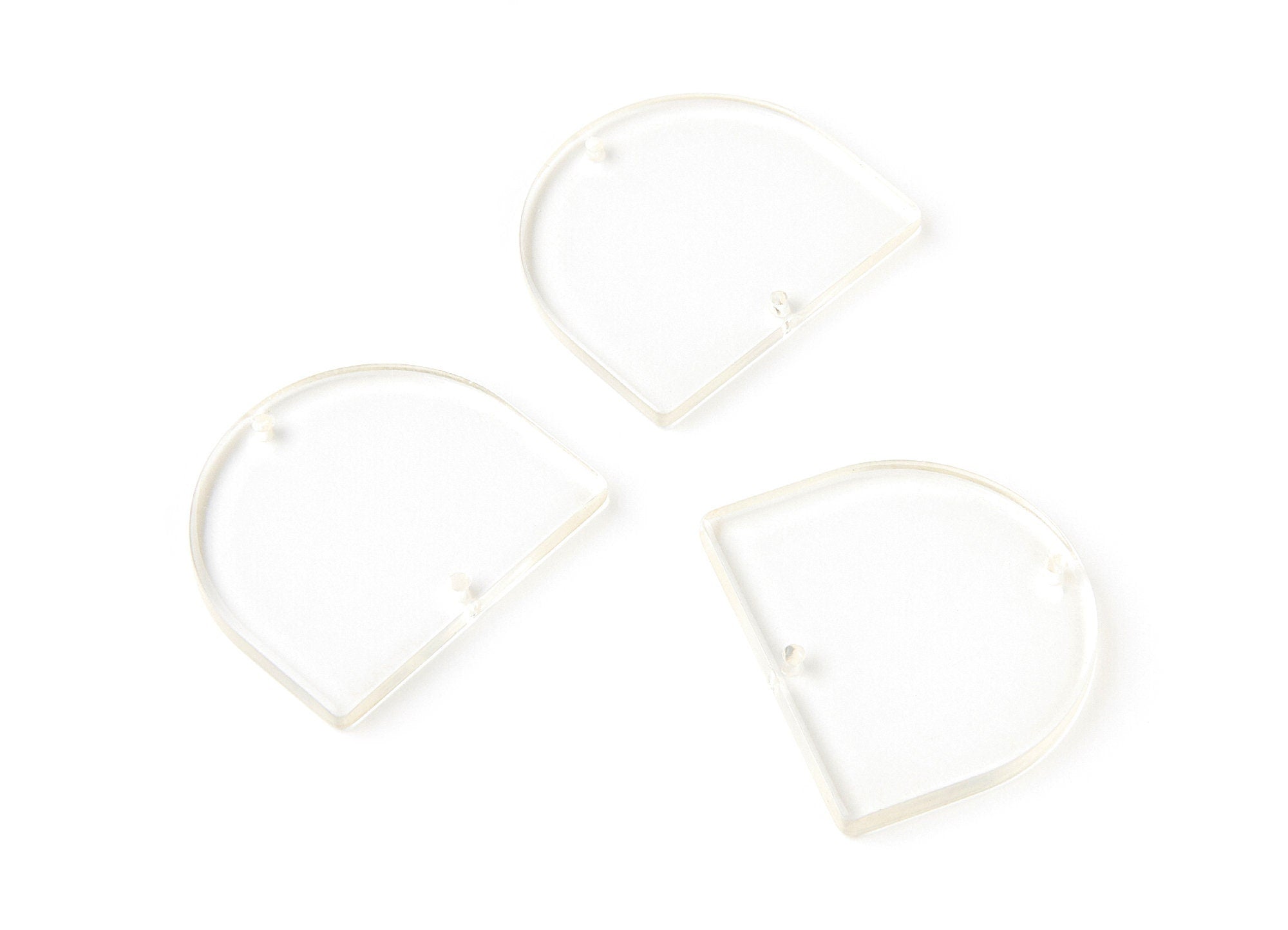 Acrylic Earring Charms Two Hole - D Shaped Pendant - Earring Findings - Jewelry Supplies - Color Code: A63 - 33,43x29,25x2,84mm - AC1634-A63 - DOMEDBAZAAR