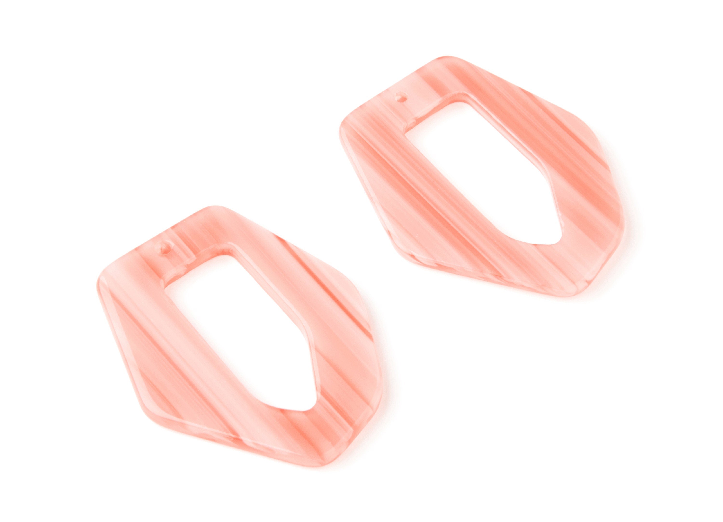 Acetate Acrylic Earring Charms - Hexagon Shaped Charm - Earring Finding - Jewelry Supplies - Color Code: A142 - 35.2x28.76x2.56mm - AC1179C - DOMEDBAZAAR