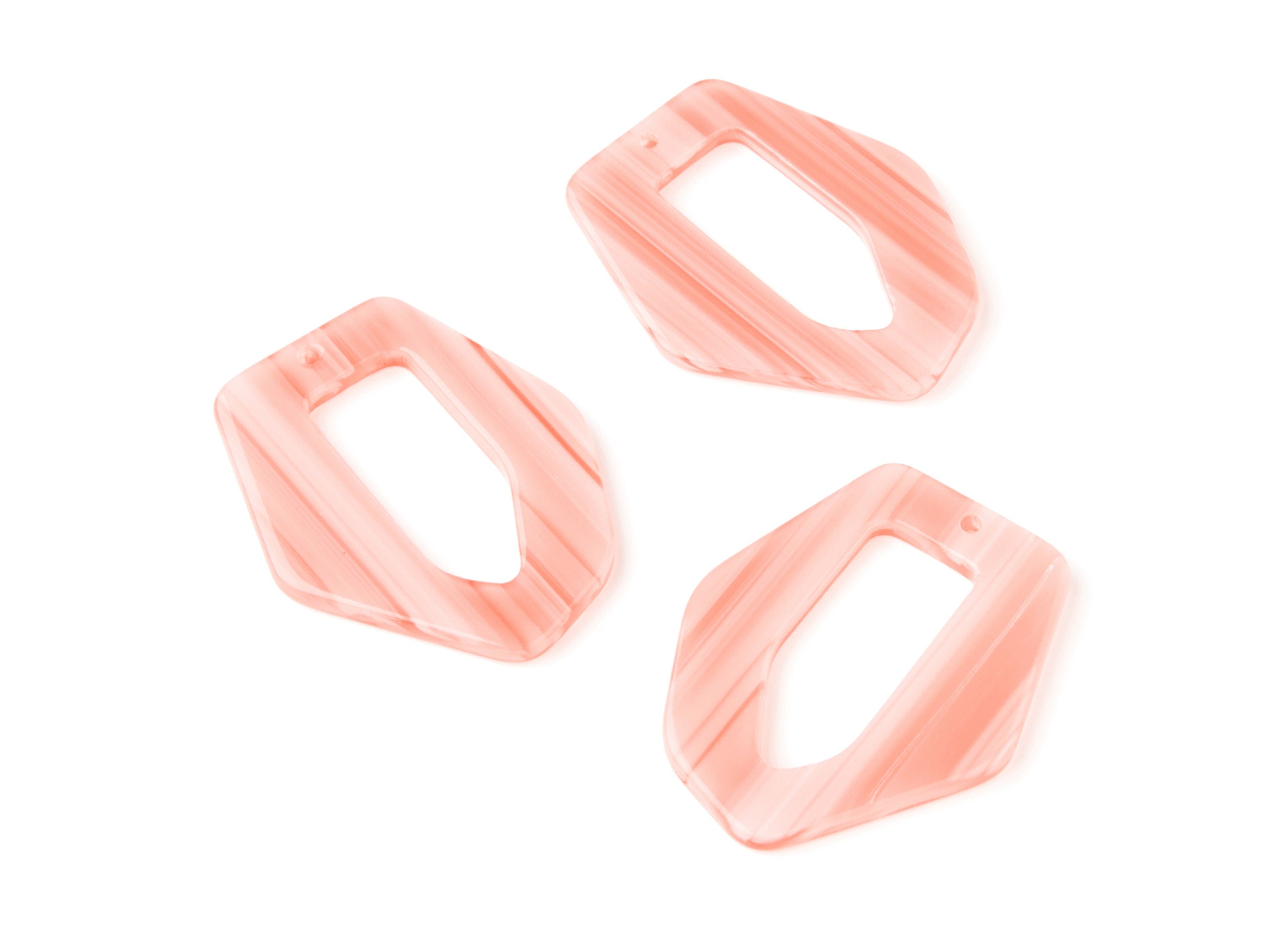 Acetate Acrylic Earring Charms - Hexagon Shaped Charm - Earring Finding - Jewelry Supplies - Color Code: A142 - 35.2x28.76x2.56mm - AC1179C - DOMEDBAZAAR
