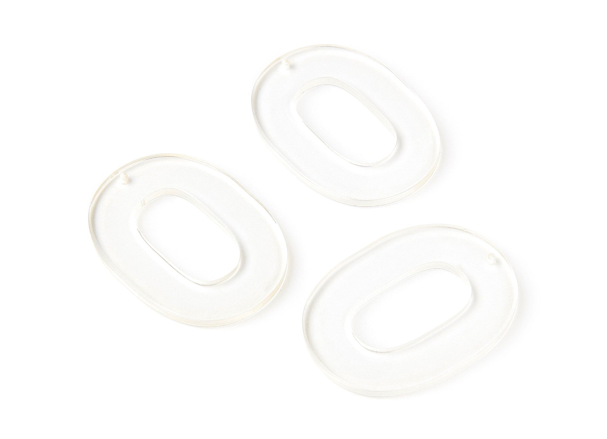 Acrylic Oval Charms - Oval Earrings and Pendant - Earring Findings - Jewelry Supplies - Color Code: A63 - 47x35x2.5mm - AC1065AD - DOMEDBAZAAR