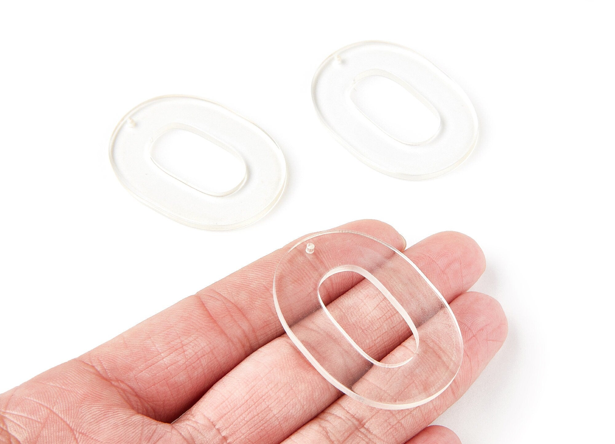 Acrylic Oval Charms - Oval Earrings and Pendant - Earring Findings - Jewelry Supplies - Color Code: A63 - 47x35x2.5mm - AC1065AD - DOMEDBAZAAR