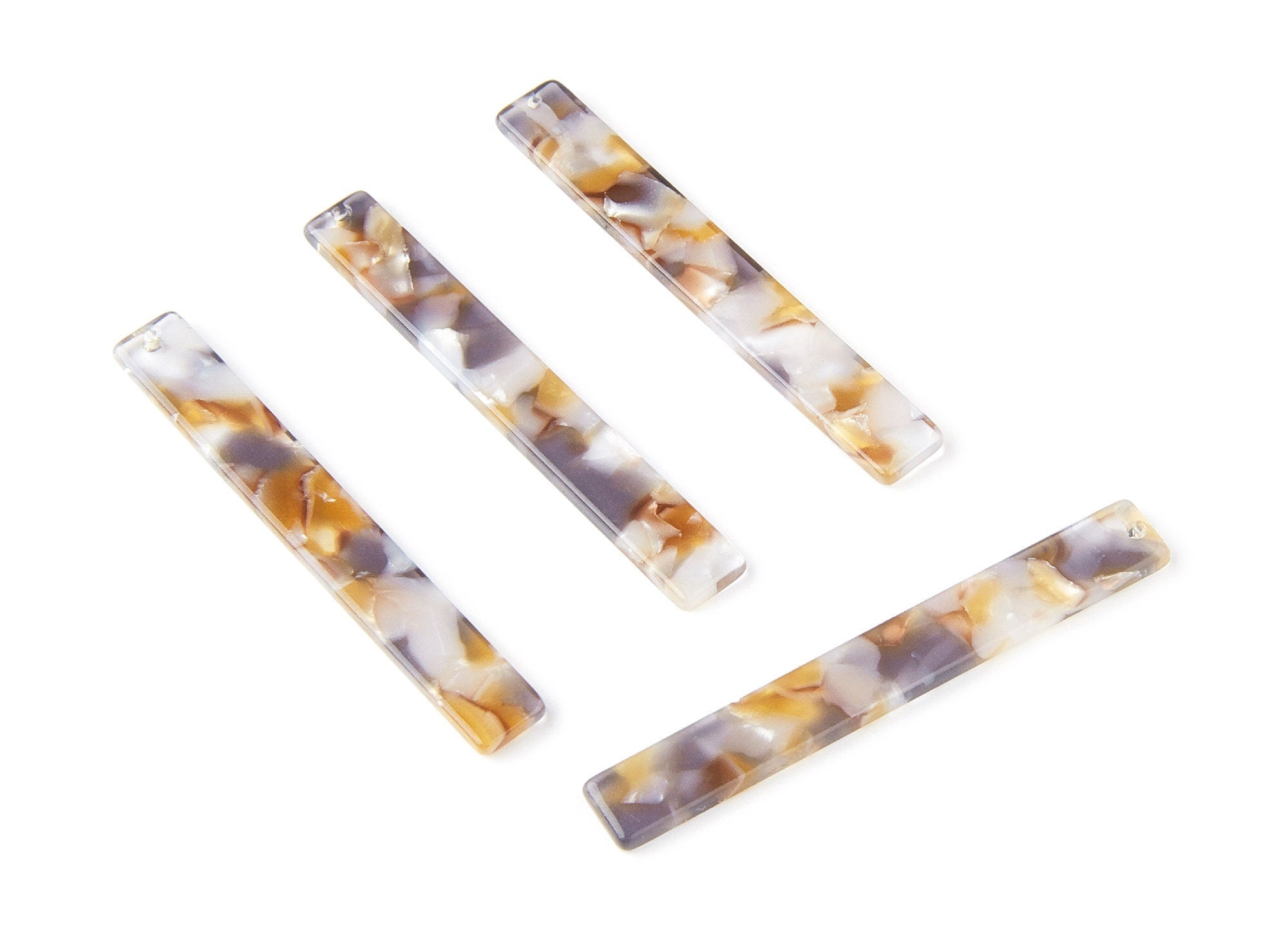 Acetate Stick Charms - Bar Earrings and Pendant - Earring Findings - Jewelry Supplies - Color Code: A372 - 59x7x2.5mm - AC1049Z - DOMEDBAZAAR