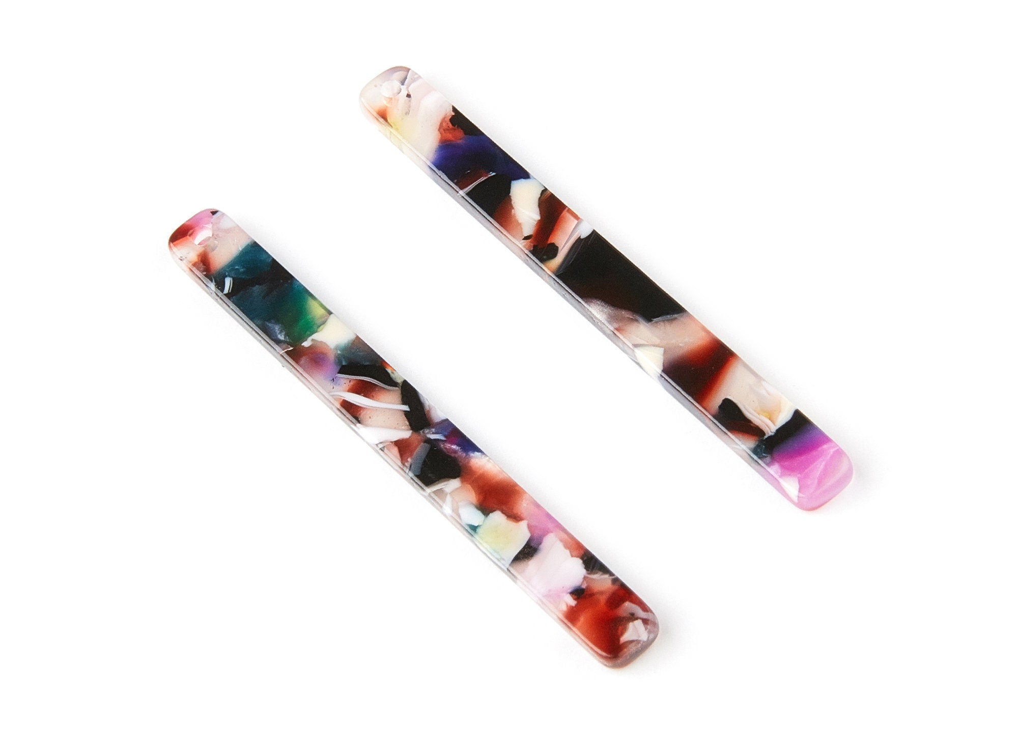 Acetate Strip Earring Charms - Acrylic Strip Pendant - Earring Findings - Jewelry Supplies - Color Code: A11 - 56,65x5.7x2,5mm - AC1286E - DOMEDBAZAAR