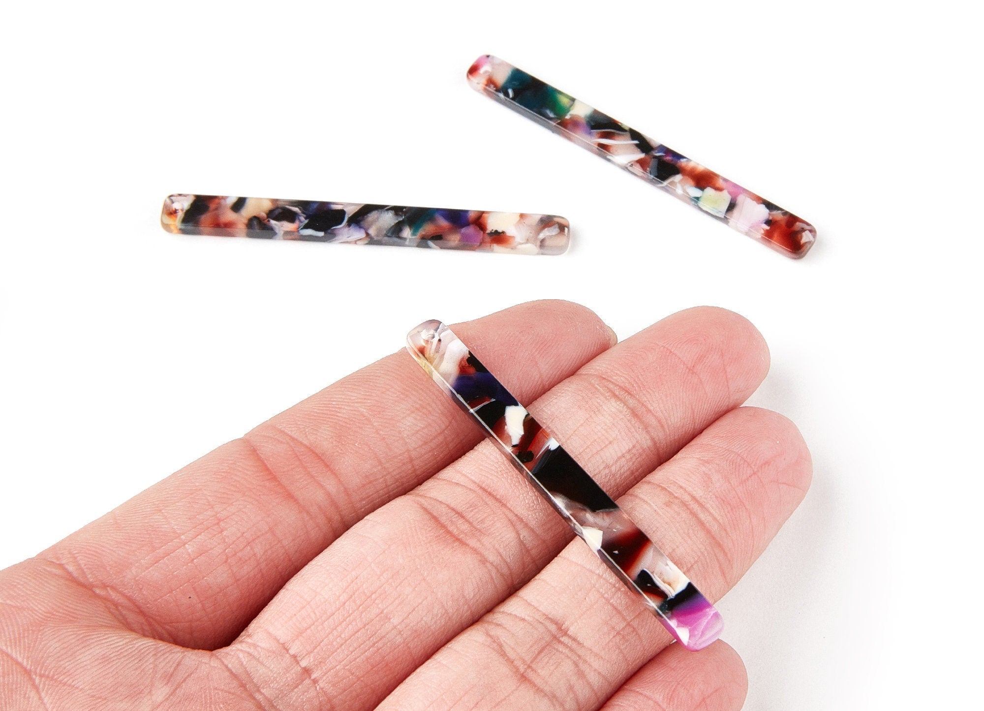 Acetate Strip Earring Charms - Acrylic Strip Pendant - Earring Findings - Jewelry Supplies - Color Code: A11 - 56,65x5.7x2,5mm - AC1286E - DOMEDBAZAAR