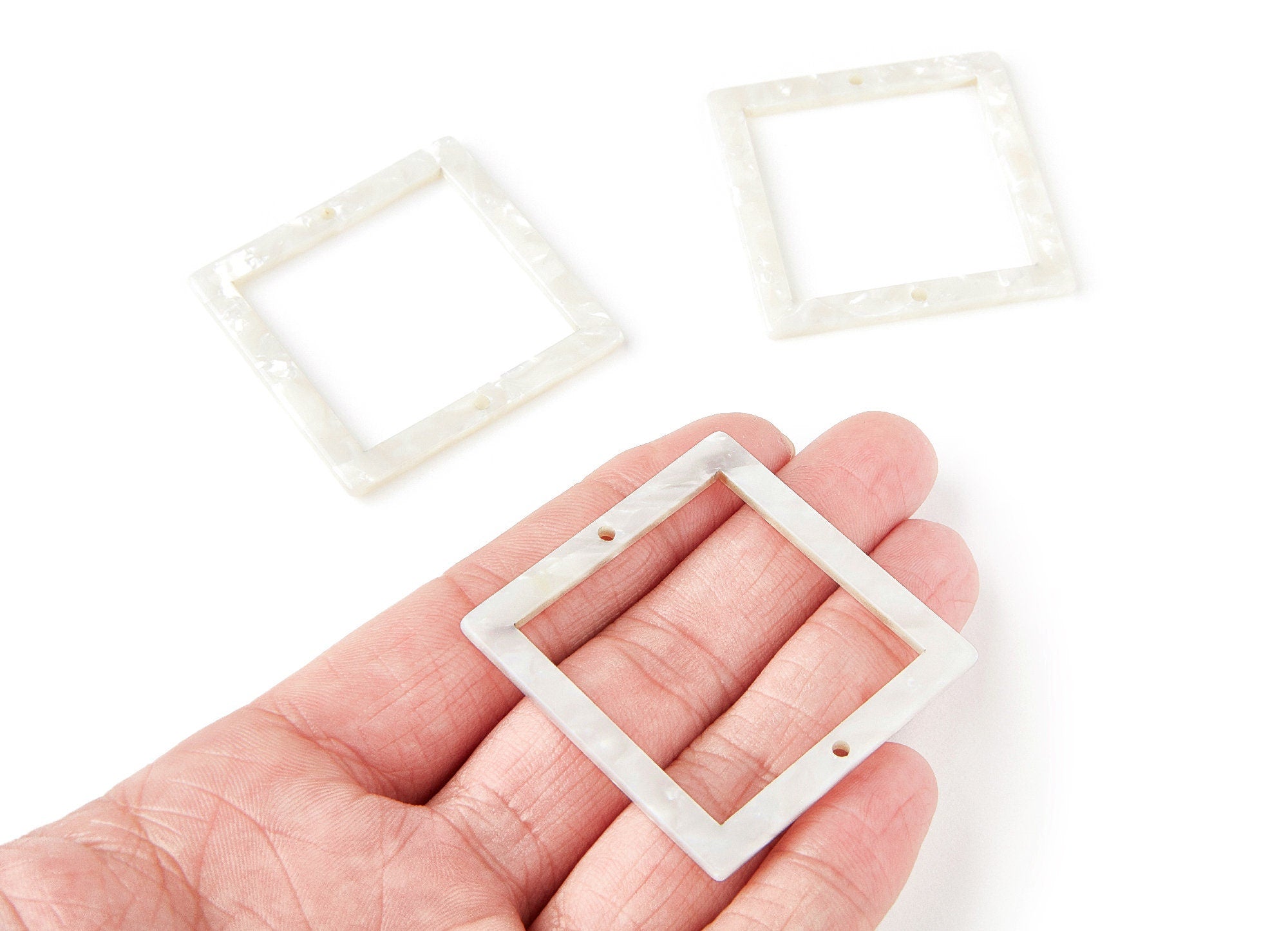 Acrylic Square Earring Charms - Square Pendant - Earring Findings - Jewelry Supplies - Color Code: A12 - 44,62x44,62x2,76mm - AC1290A - DOMEDBAZAAR