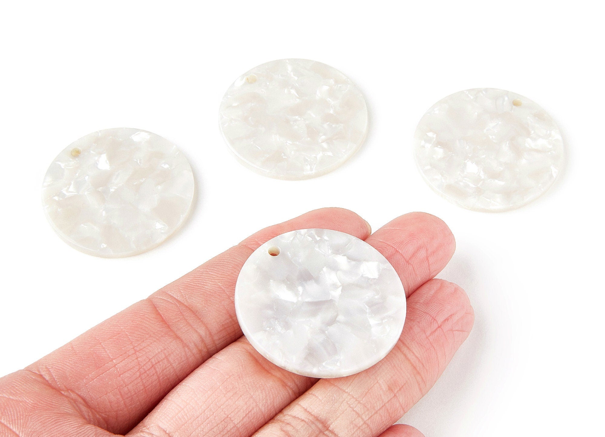 Acetate Round Earring Charms - Round Circle Shaped - Earring Findings - Jewelry Supplies - Color Code: A12 - 34,83x34,83x2,7mm - AC1135O - DOMEDBAZAAR