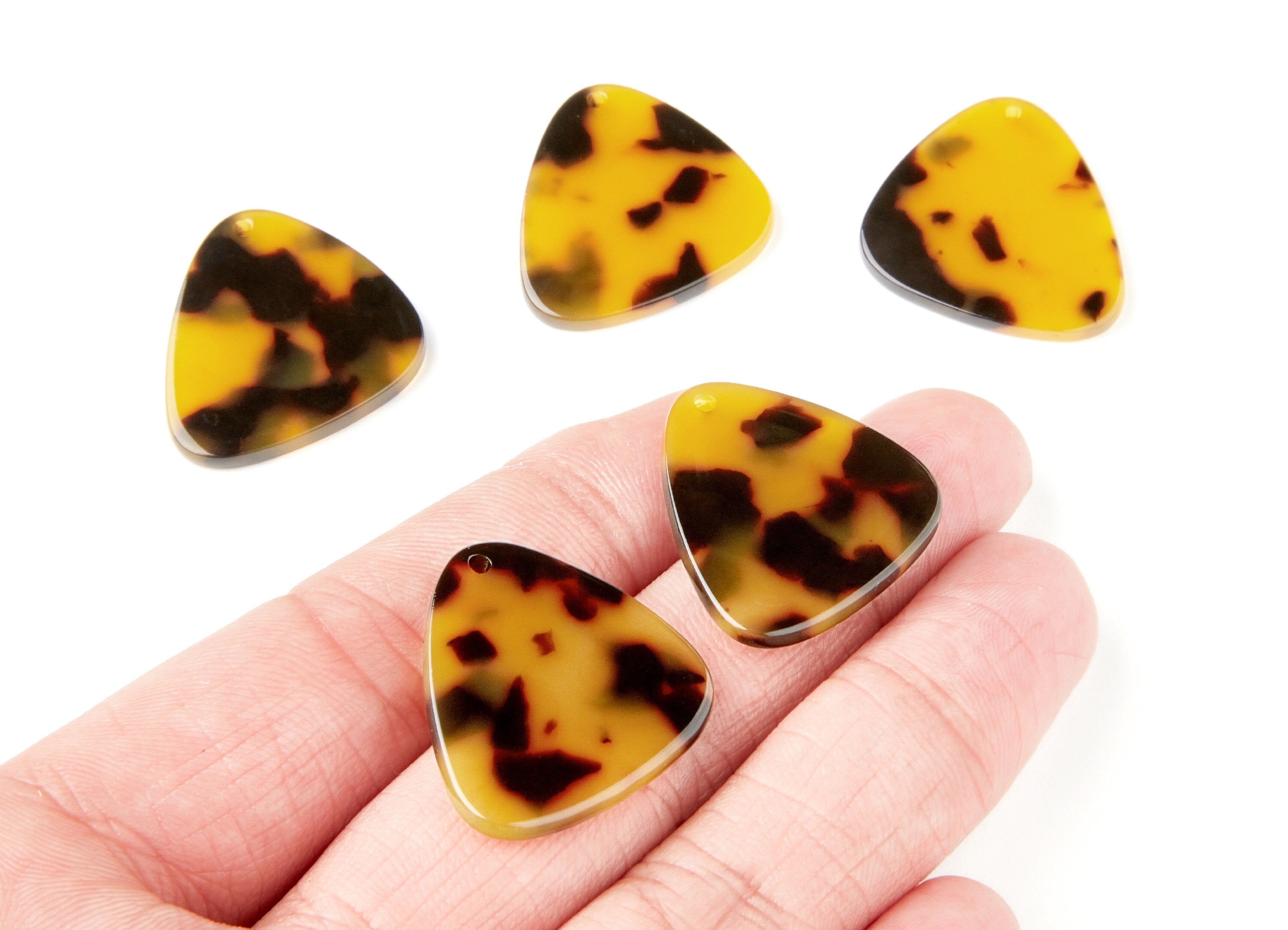Acetate Acrylic Earring Charm - Tortoise Shell Earring - Geometric Pendant - Jewelry Supplies - Color Code: A02 - 27,35x26,1x1,6mm - AC1259B - DOMEDBAZAAR