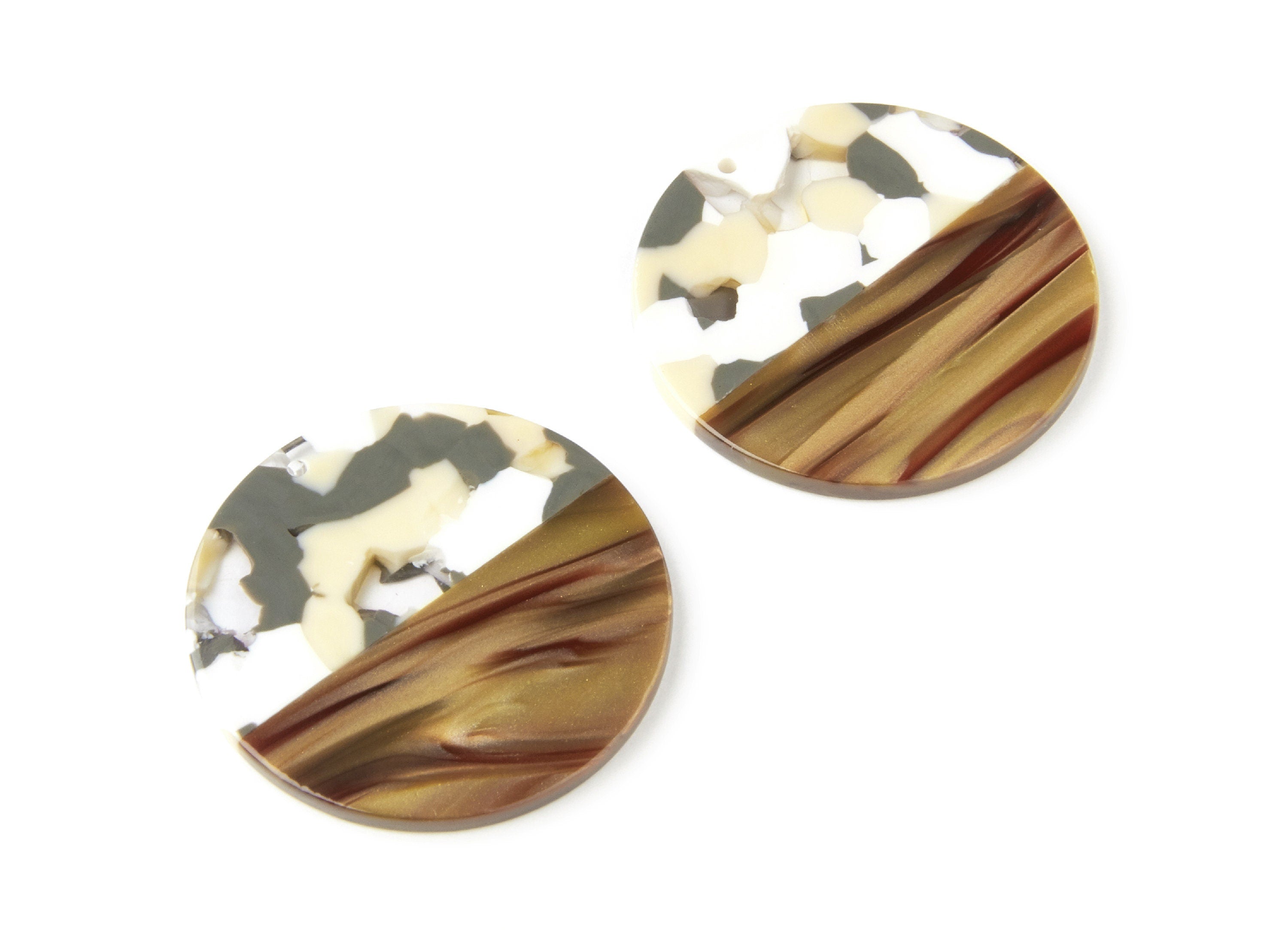 Acetate Round Charms - Coin Earrings and Pendant - Earring Findings - Jewelry Supply - 35,15x35,15x3mm - AC1256B - DOMEDBAZAAR