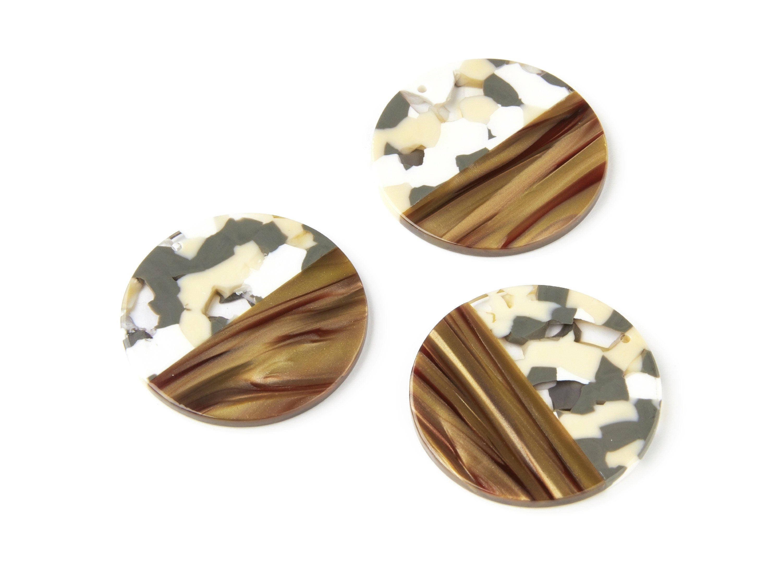 Acetate Round Charms - Coin Earrings and Pendant - Earring Findings - Jewelry Supply - 35,15x35,15x3mm - AC1256B - DOMEDBAZAAR