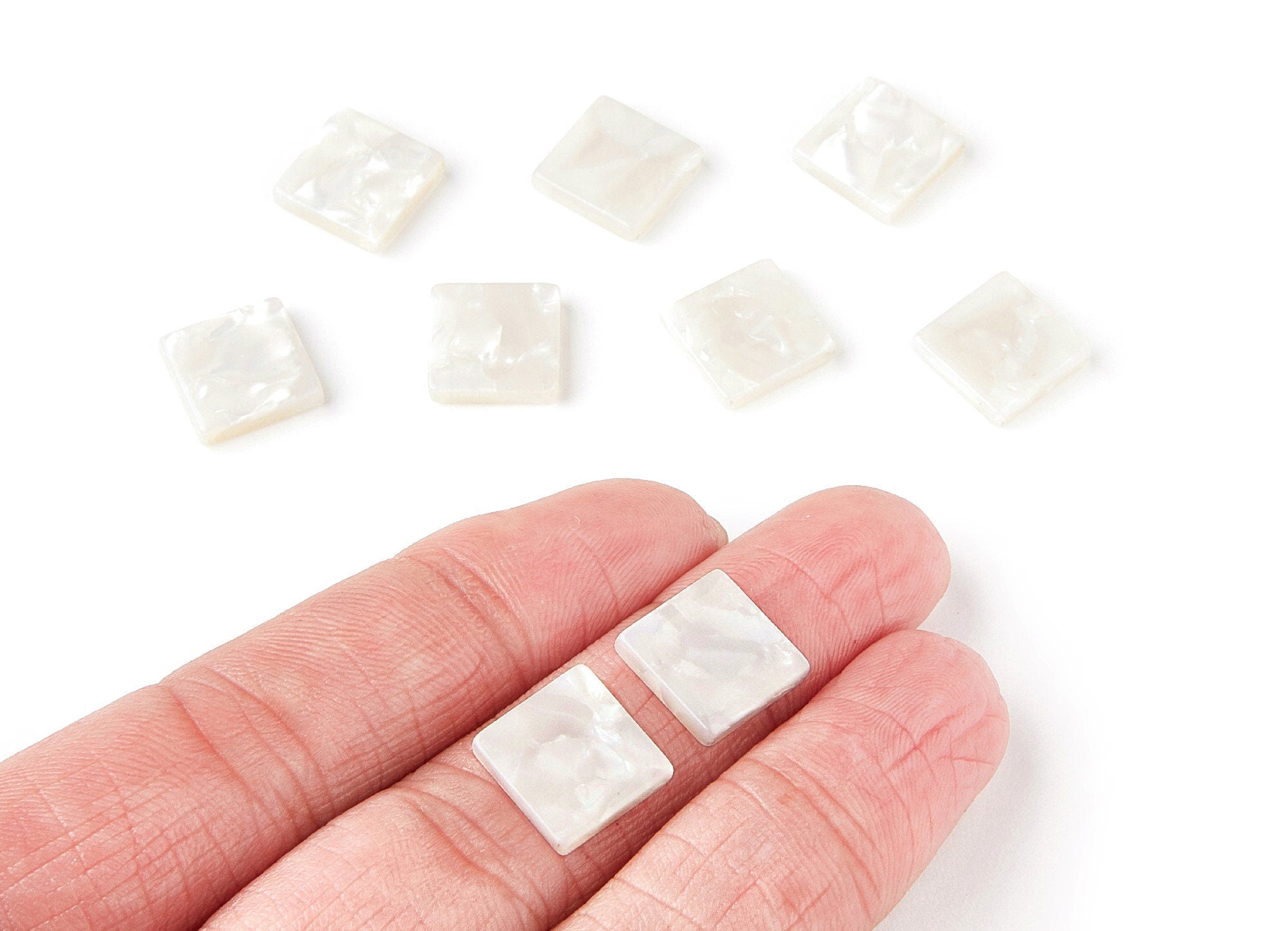 Acrylic Square Earring Charms - Square Shaped Pendant - Earring Findings - Jewelry Supplies - Color Code: A12 - 11,97x11,97x2,7mm - AC1294B - DOMEDBAZAAR